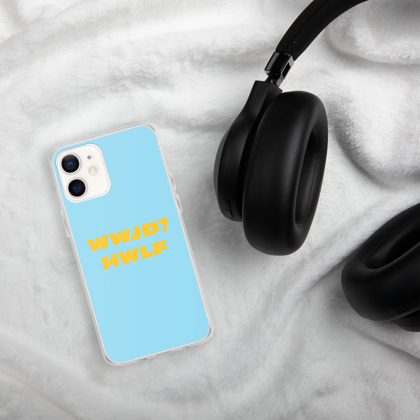 iPhone® Cases – WWJD? HWLF (blue/gold; available for most models)