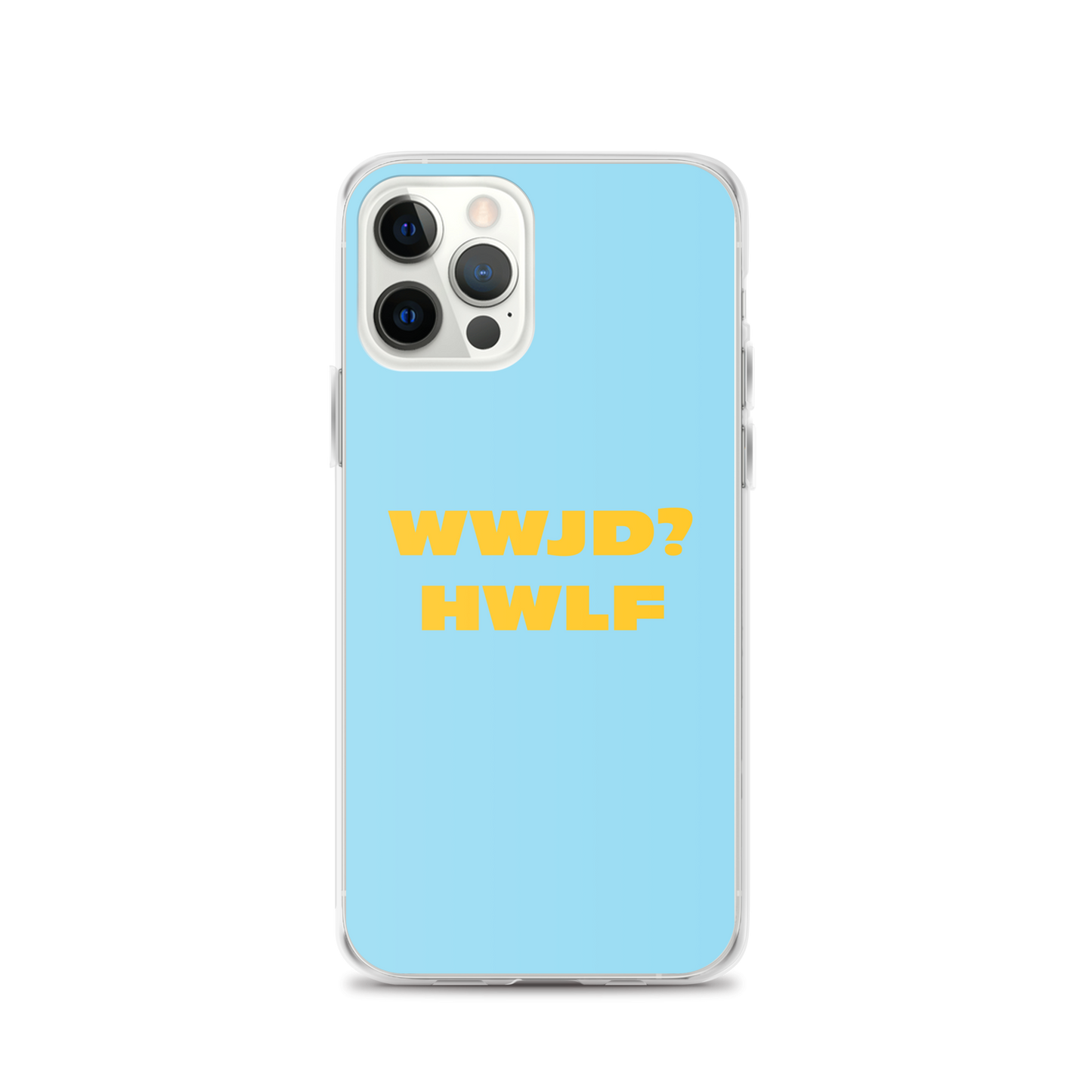 iPhone® Cases – WWJD? HWLF (blue/gold; available for most models)