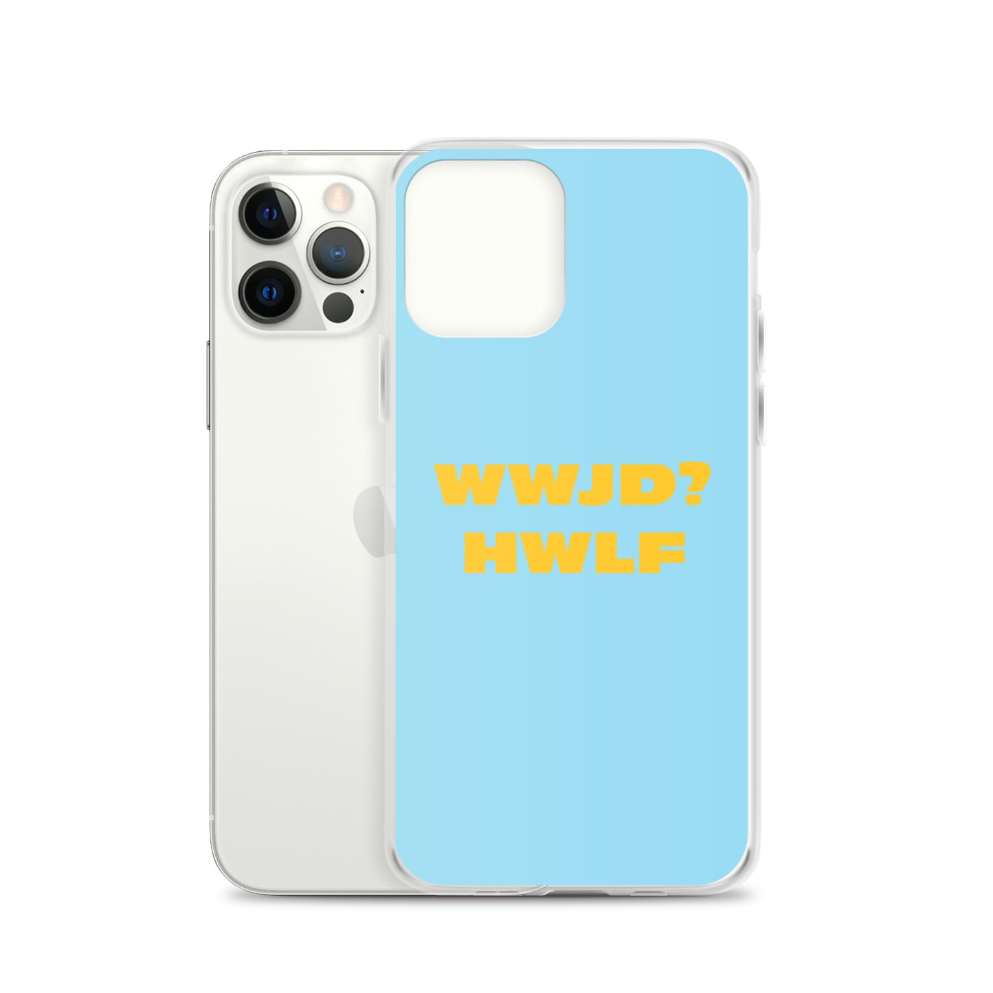 iPhone® Cases – WWJD? HWLF (blue/gold; available for most models)