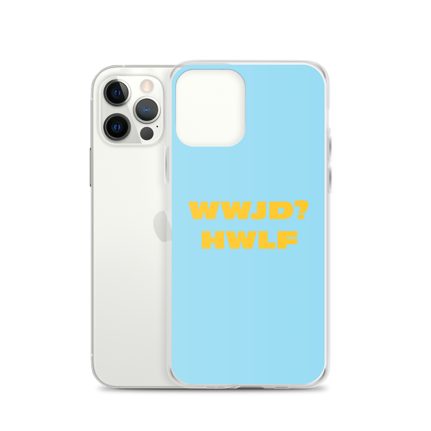 iPhone® Cases – WWJD? HWLF (blue/gold; available for most models)