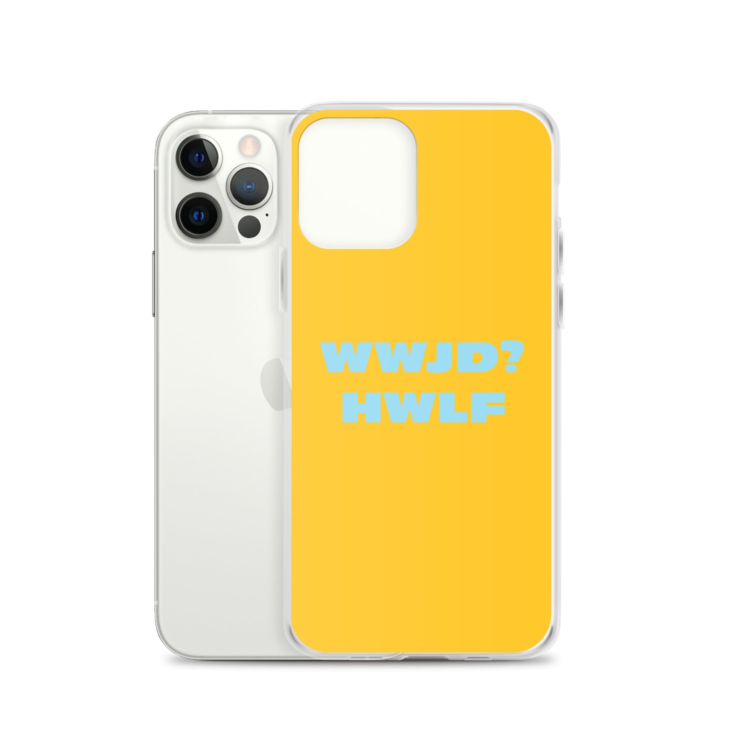 iPhone® Cases – WWJD? HWLF (gold/blue; available for most models)