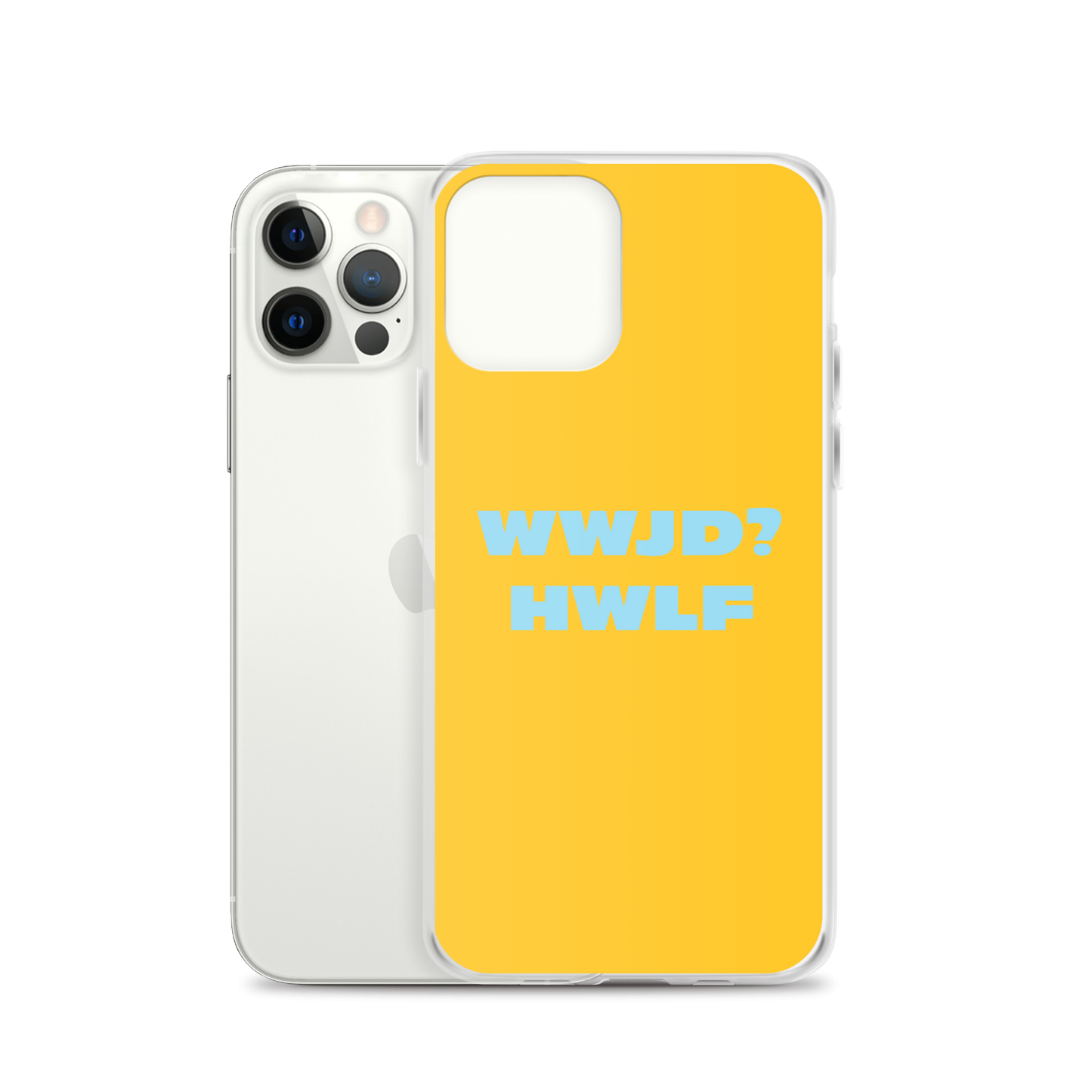 iPhone® Cases – WWJD? HWLF (gold/blue; available for most models)