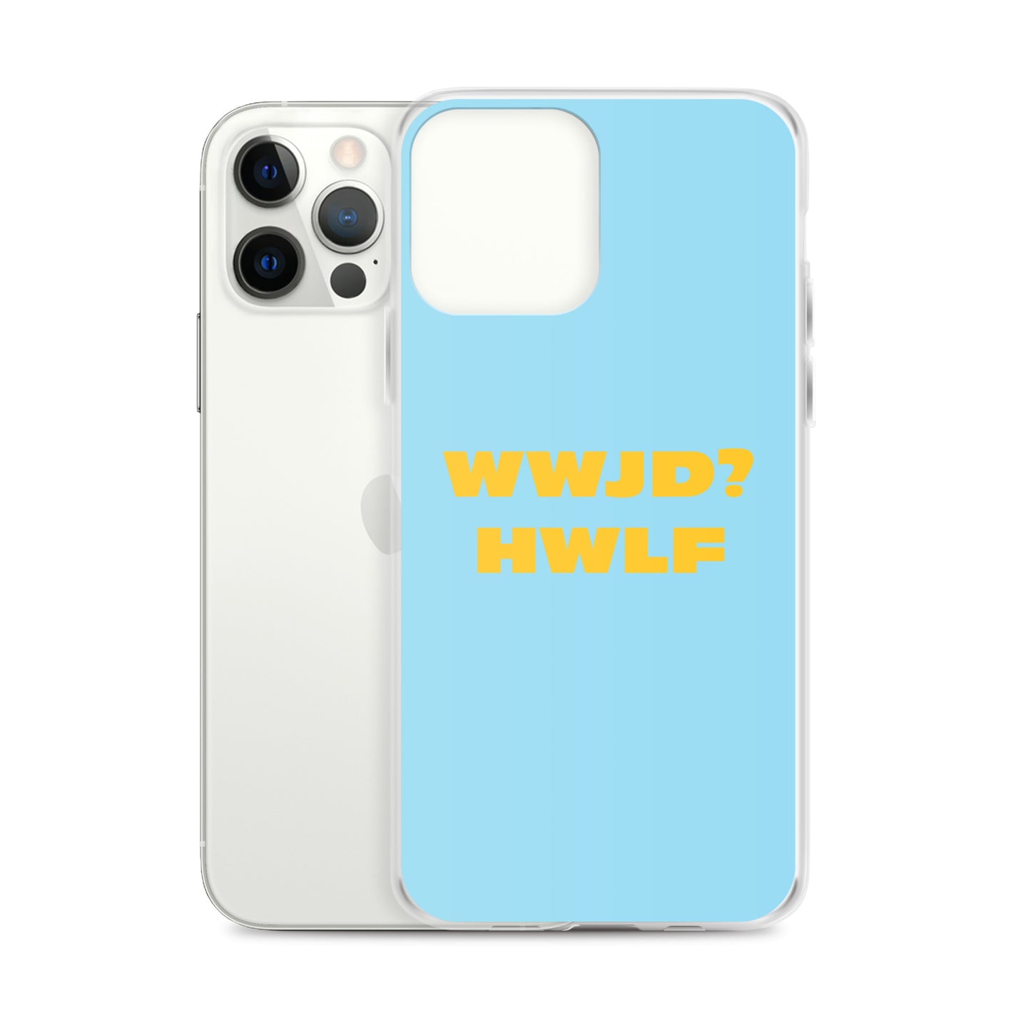 iPhone® Cases – WWJD? HWLF (blue/gold; available for most models)