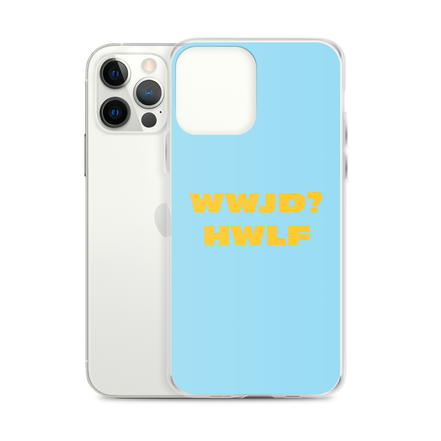 iPhone® Cases – WWJD? HWLF (blue/gold; available for most models)