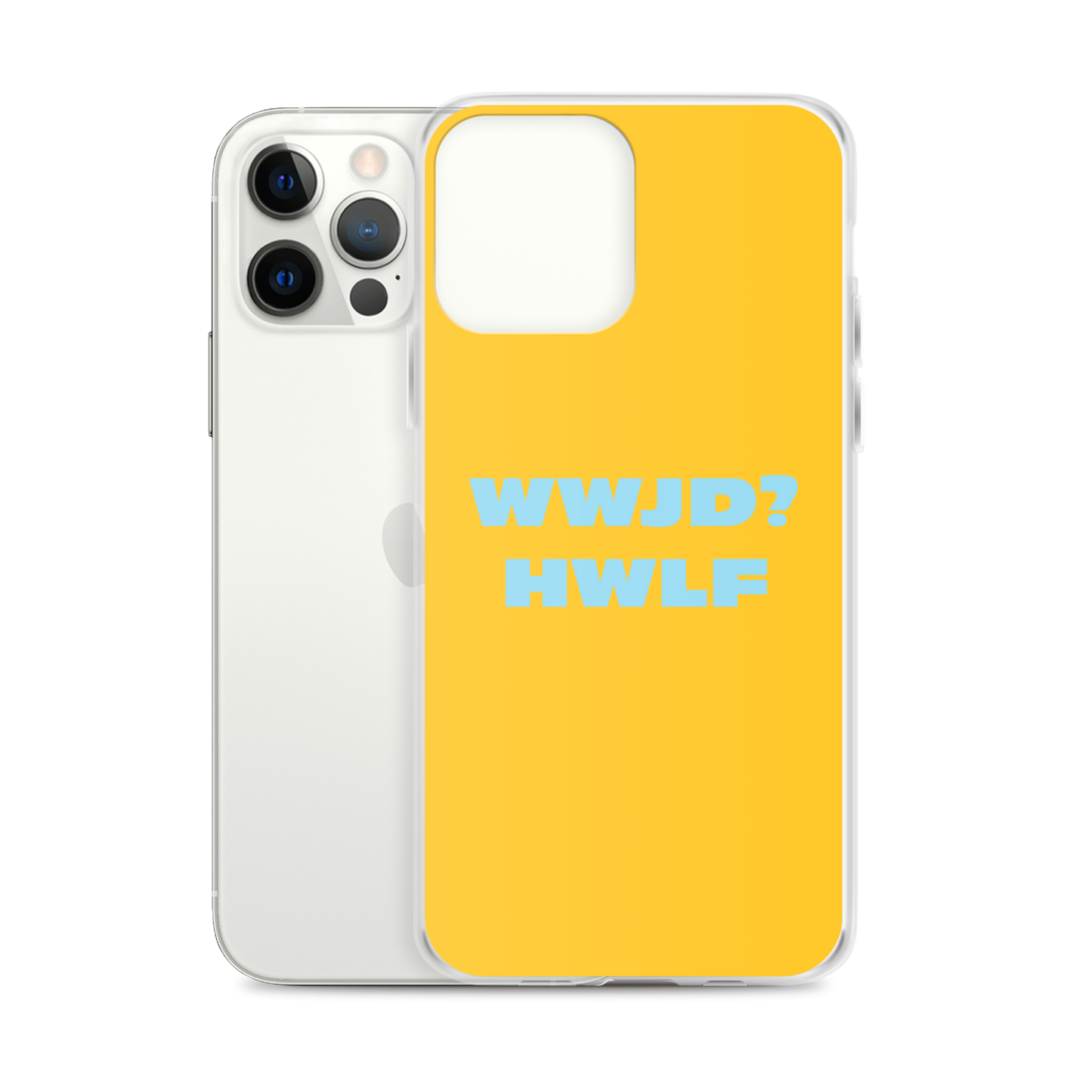 iPhone® Cases – WWJD? HWLF (gold/blue; available for most models)