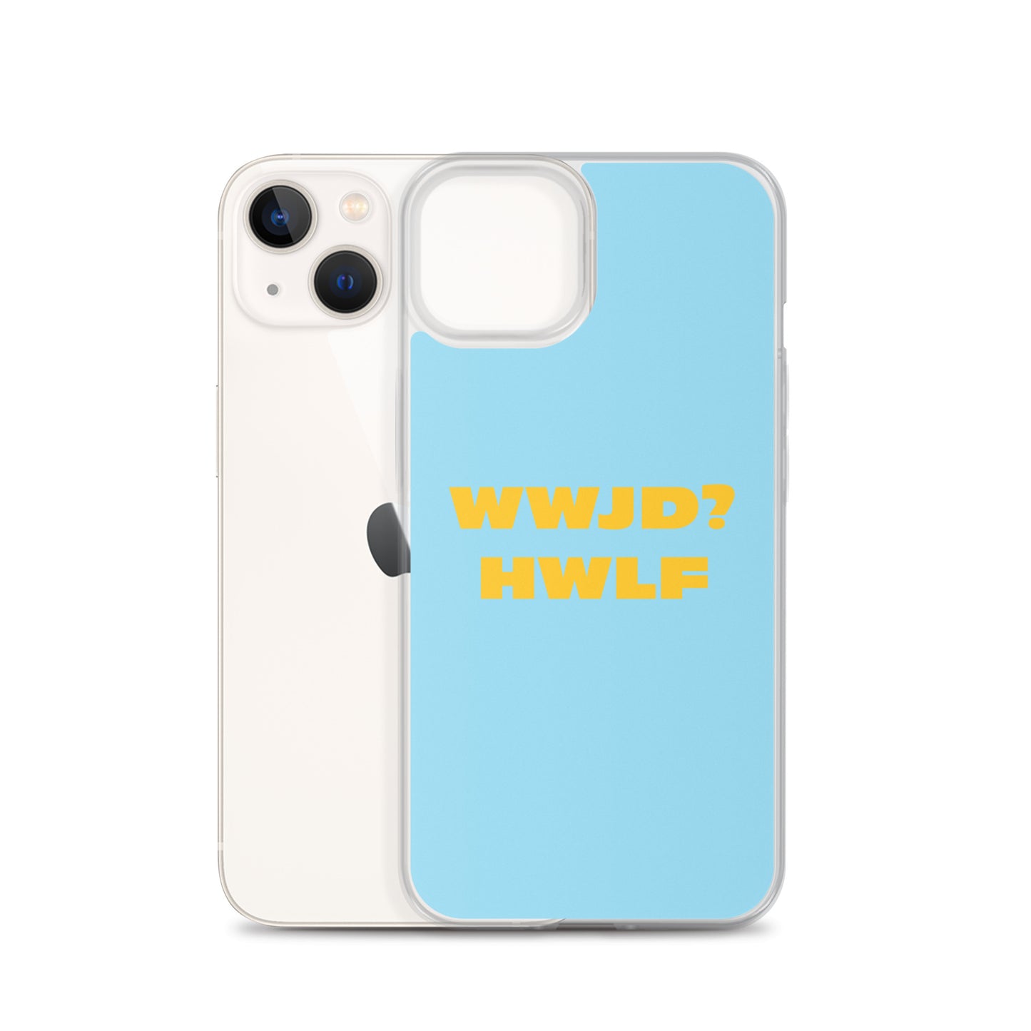 iPhone® Cases – WWJD? HWLF (blue/gold; available for most models)