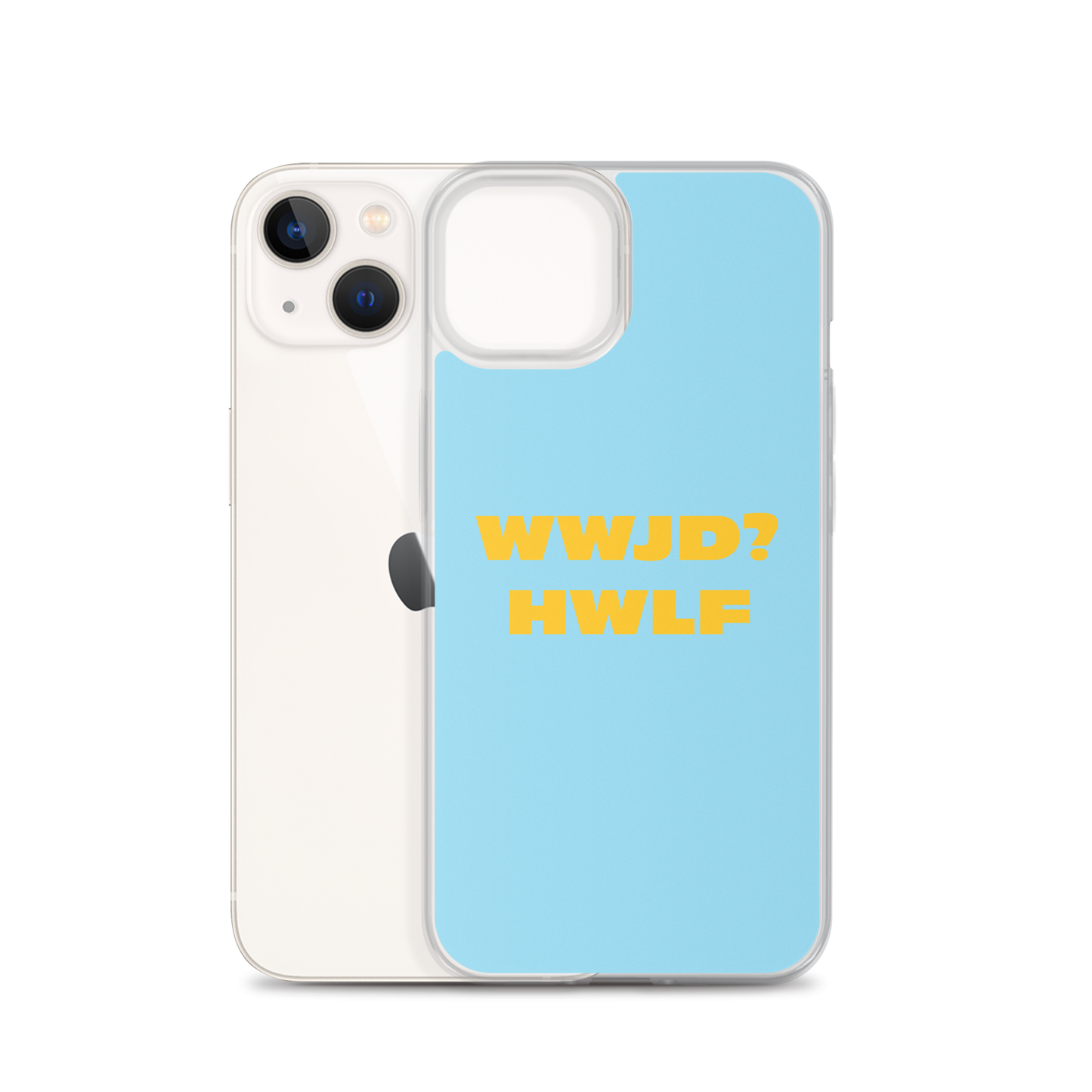 iPhone® Cases – WWJD? HWLF (blue/gold; available for most models)