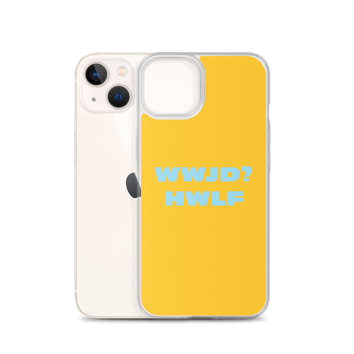 iPhone® Cases – WWJD? HWLF (gold/blue; available for most models)