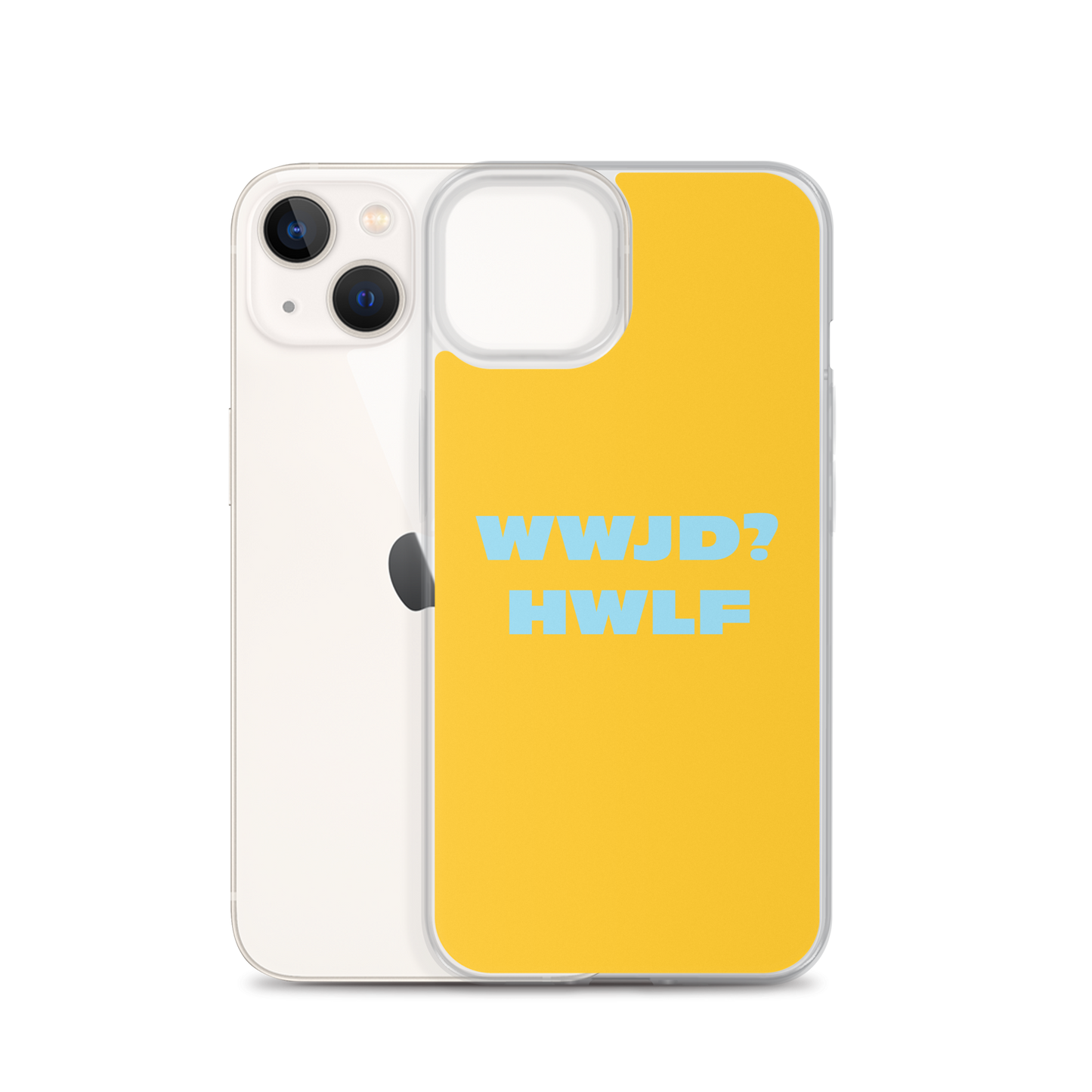 iPhone® Cases – WWJD? HWLF (gold/blue; available for most models)