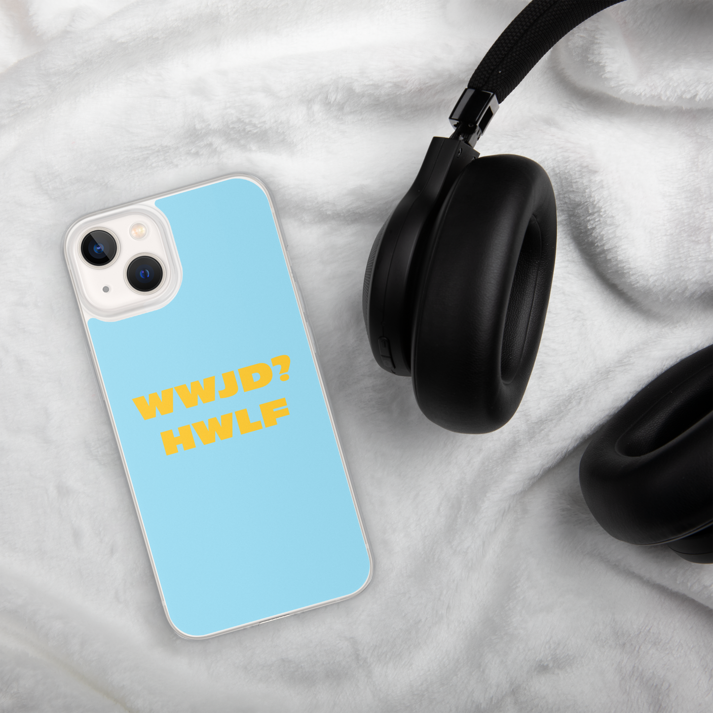 iPhone® Cases – WWJD? HWLF (blue/gold; available for most models)