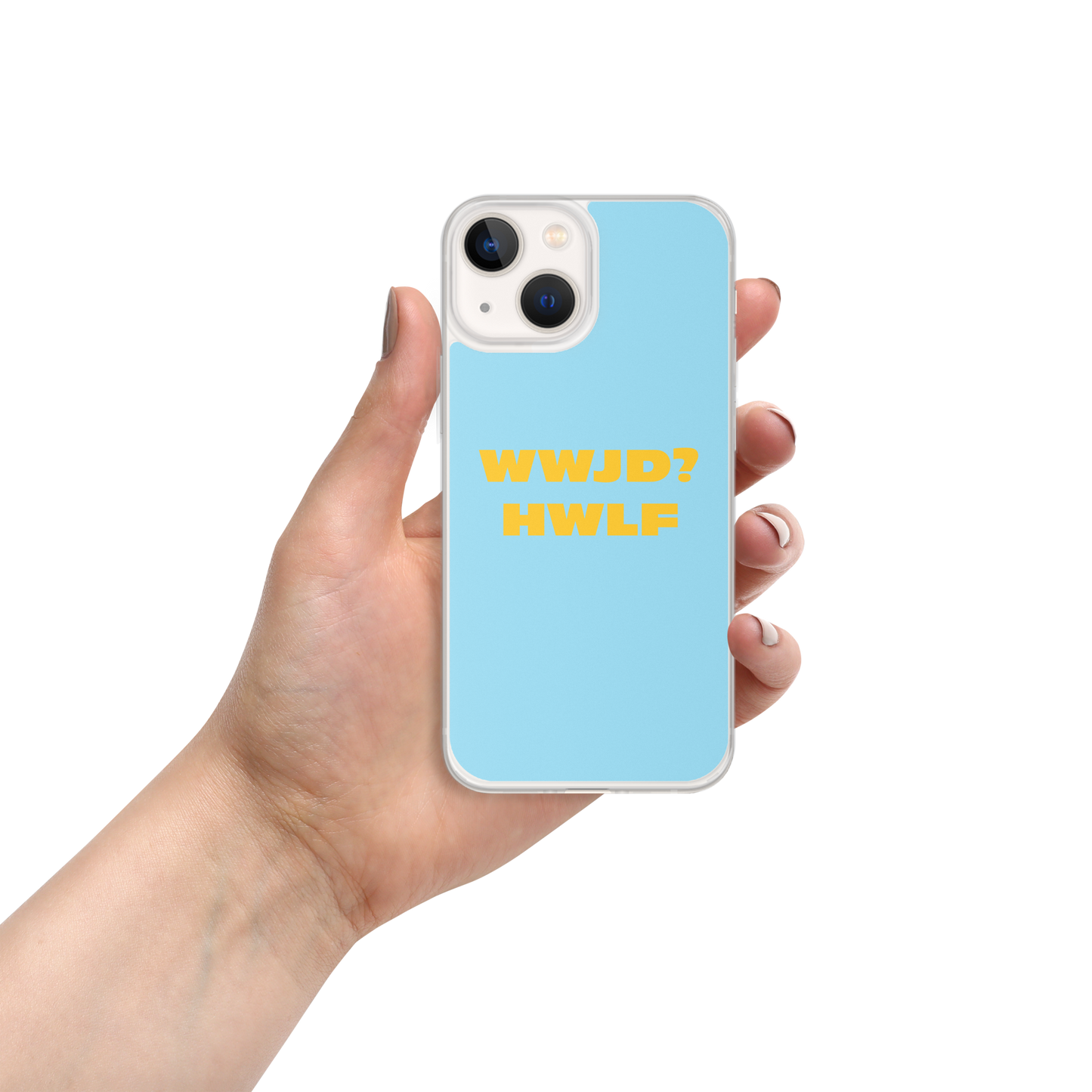 iPhone® Cases – WWJD? HWLF (blue/gold; available for most models)