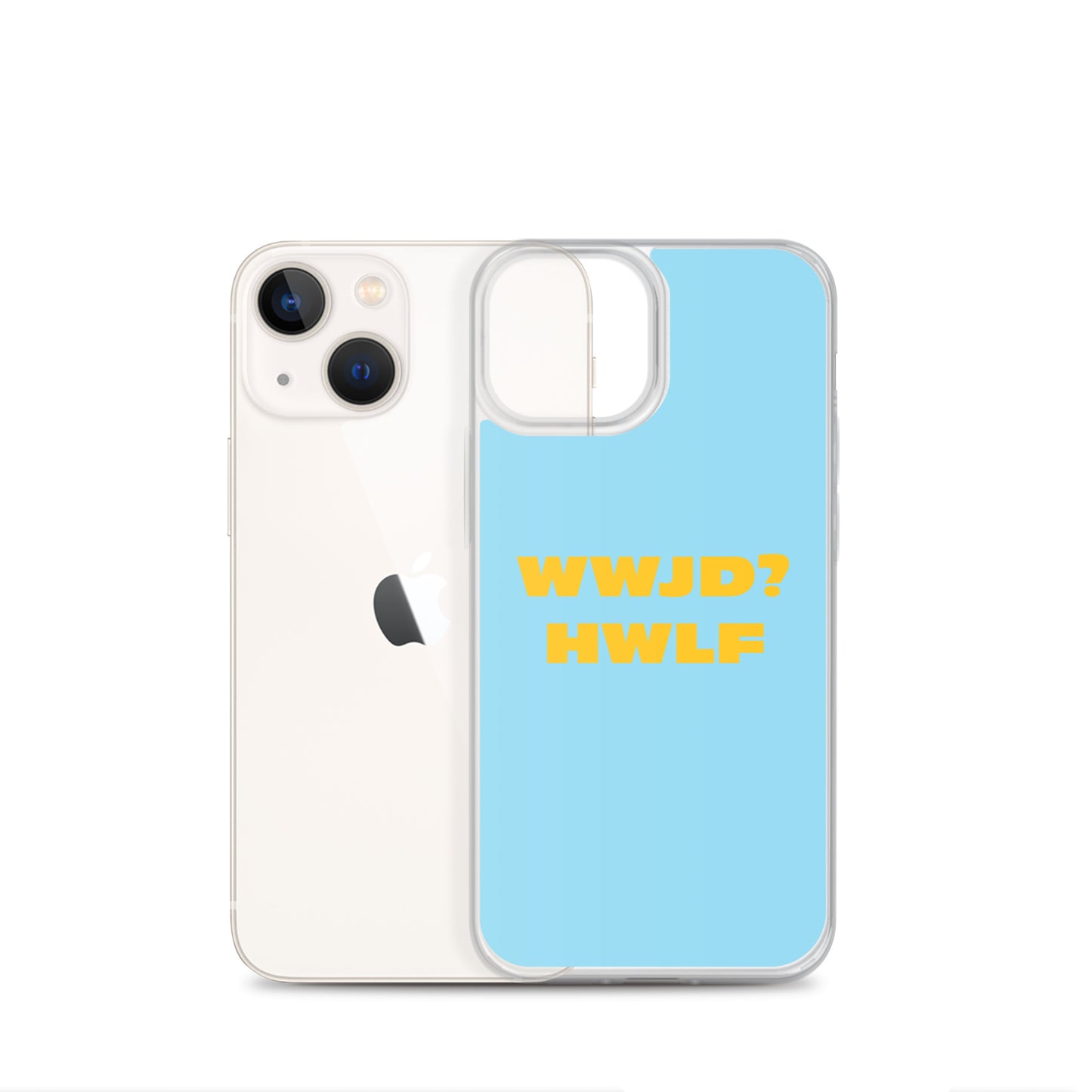 iPhone® Cases – WWJD? HWLF (blue/gold; available for most models)