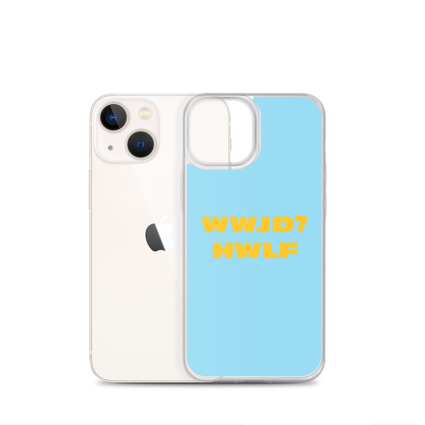 iPhone® Cases – WWJD? HWLF (blue/gold; available for most models)