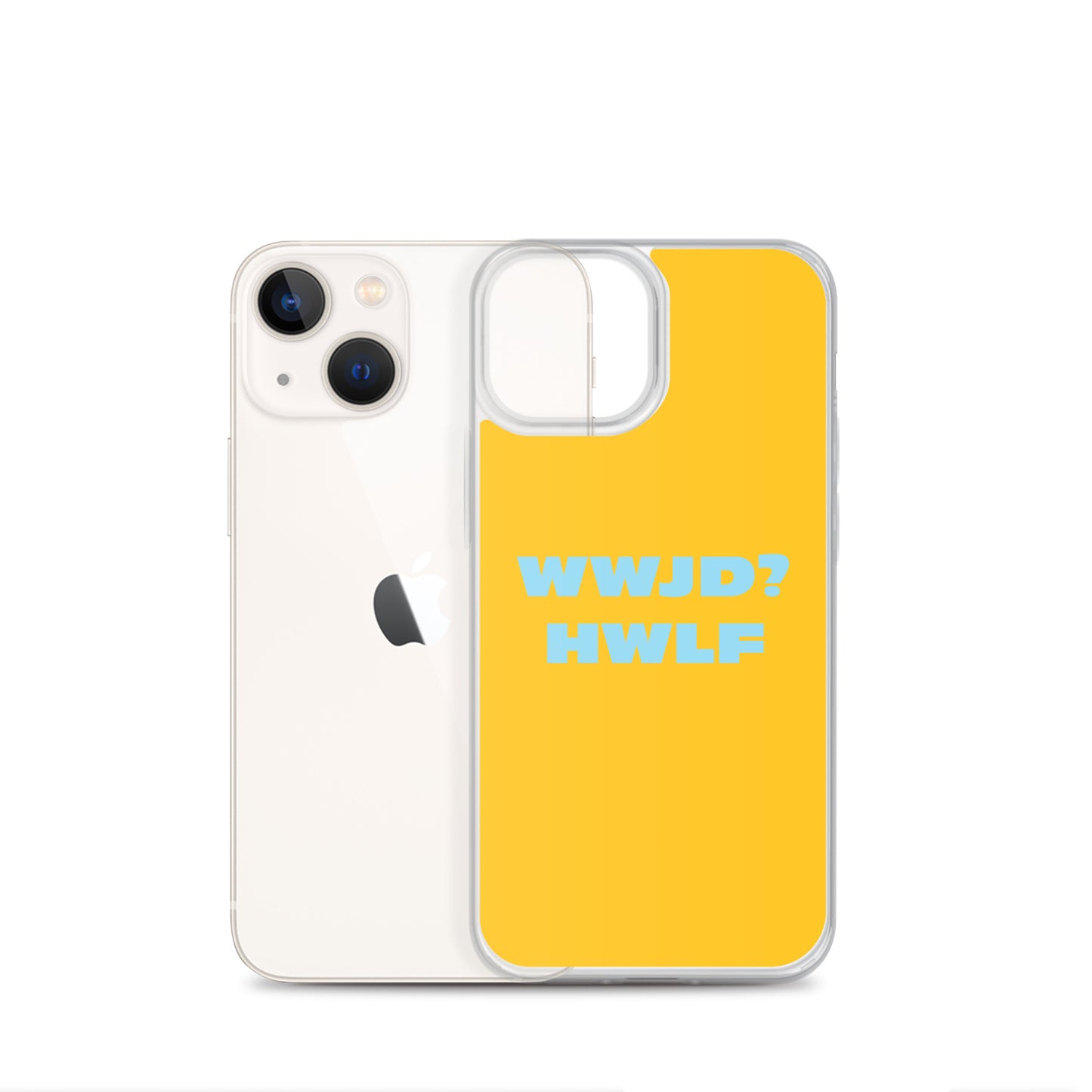 iPhone® Cases – WWJD? HWLF (gold/blue; available for most models)