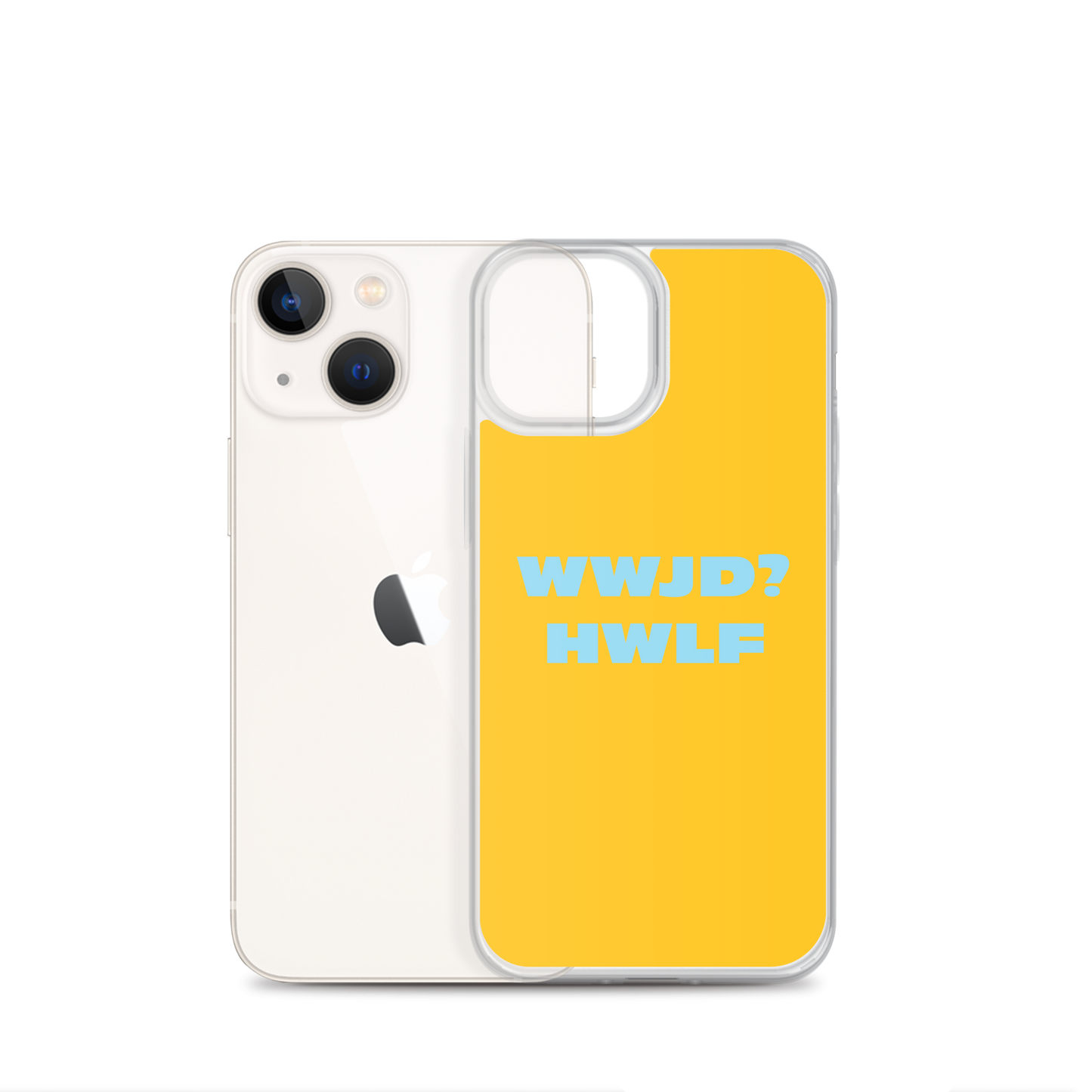 iPhone® Cases – WWJD? HWLF (gold/blue; available for most models)