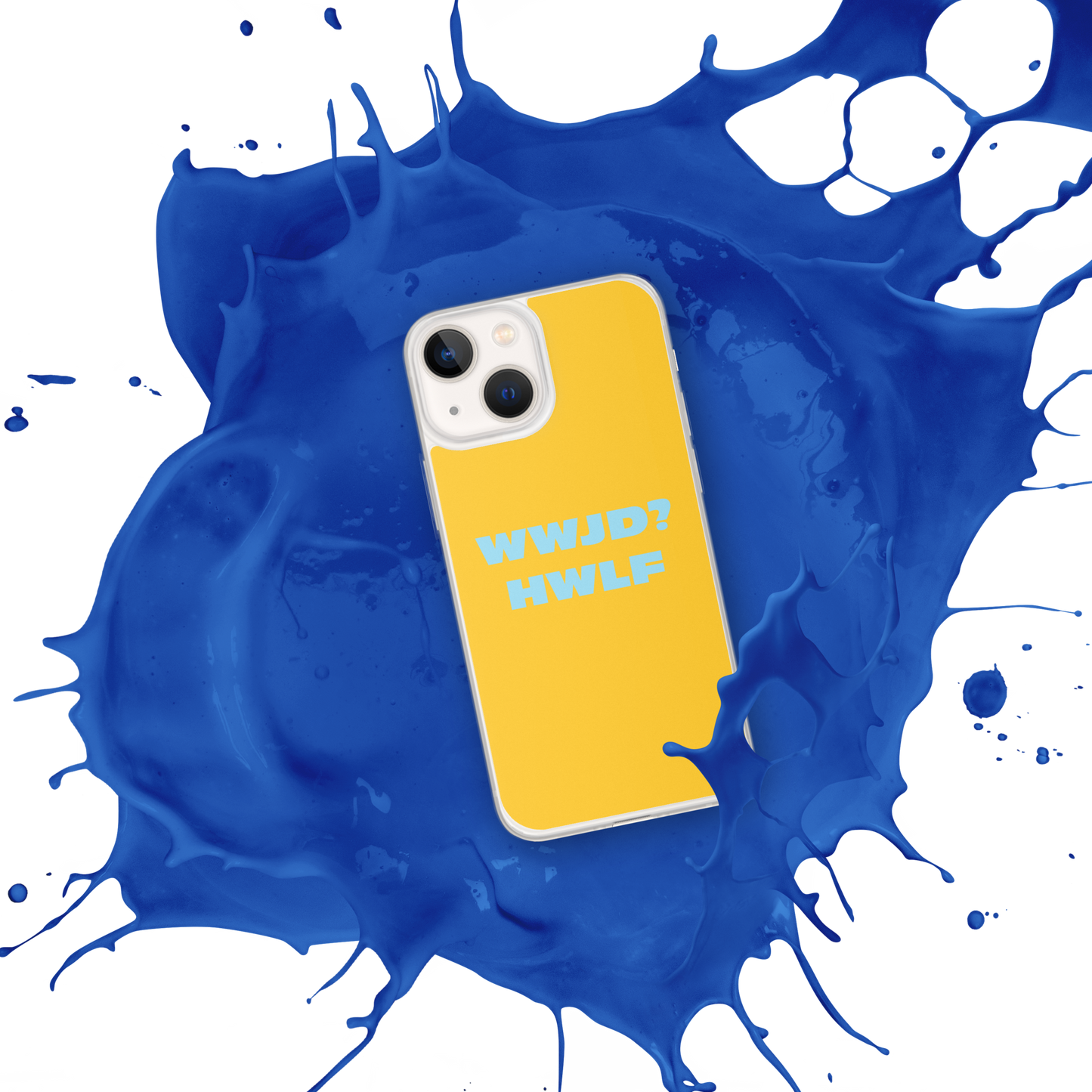 iPhone® Cases – WWJD? HWLF (gold/blue; available for most models)