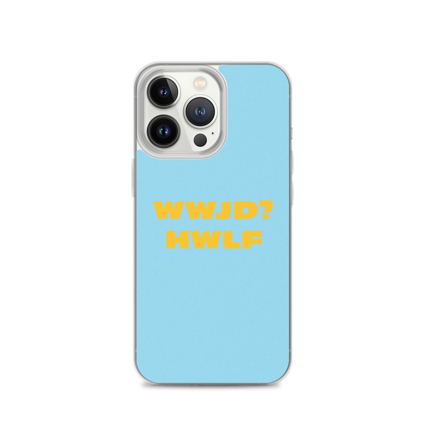 iPhone® Cases – WWJD? HWLF (blue/gold; available for most models)