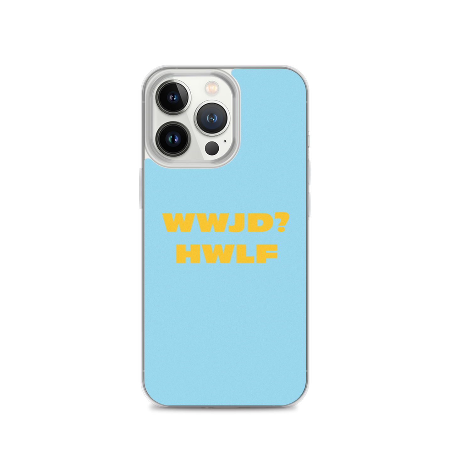 iPhone® Cases – WWJD? HWLF (blue/gold; available for most models)