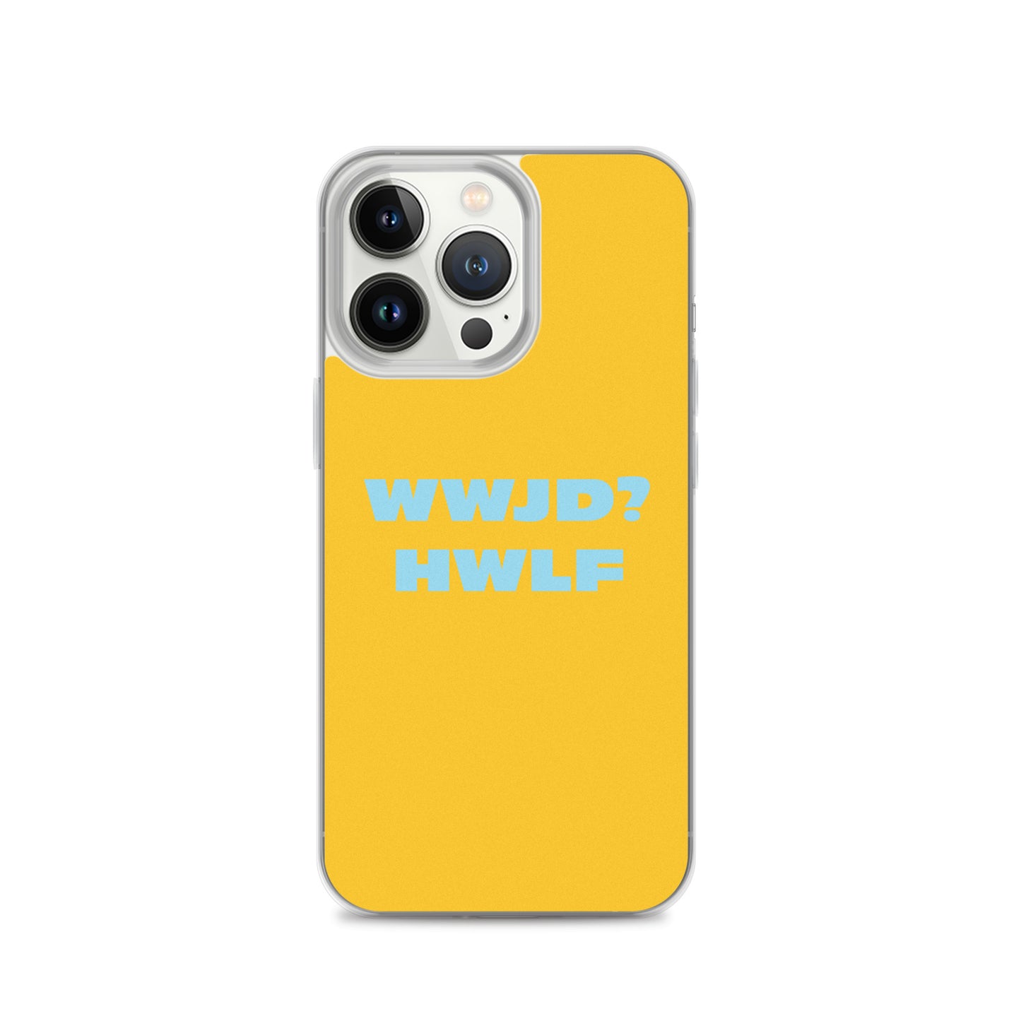 iPhone® Cases – WWJD? HWLF (gold/blue; available for most models)