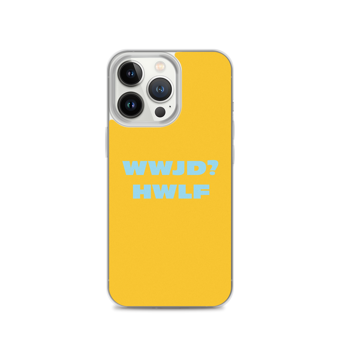 iPhone® Cases – WWJD? HWLF (gold/blue; available for most models)