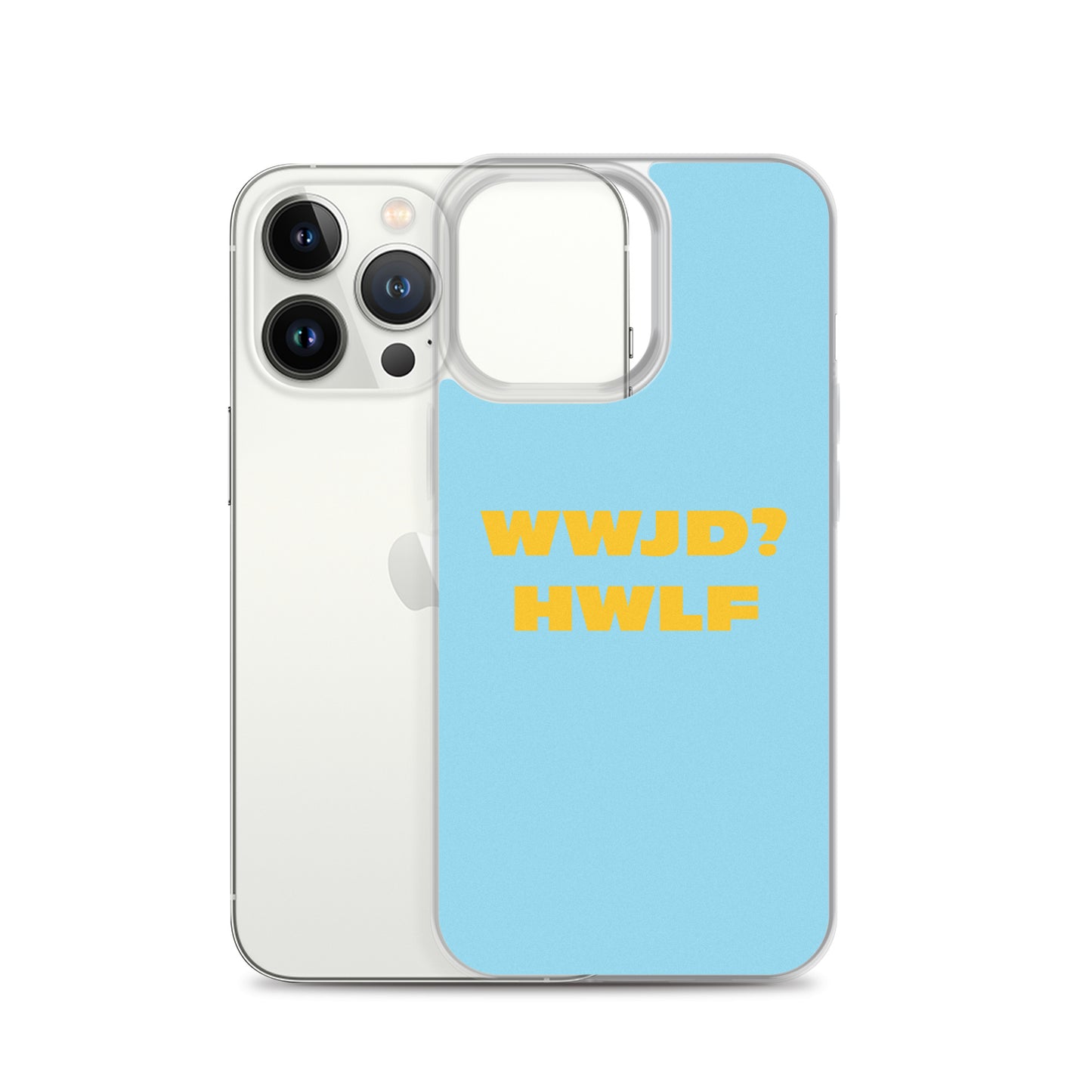 iPhone® Cases – WWJD? HWLF (blue/gold; available for most models)