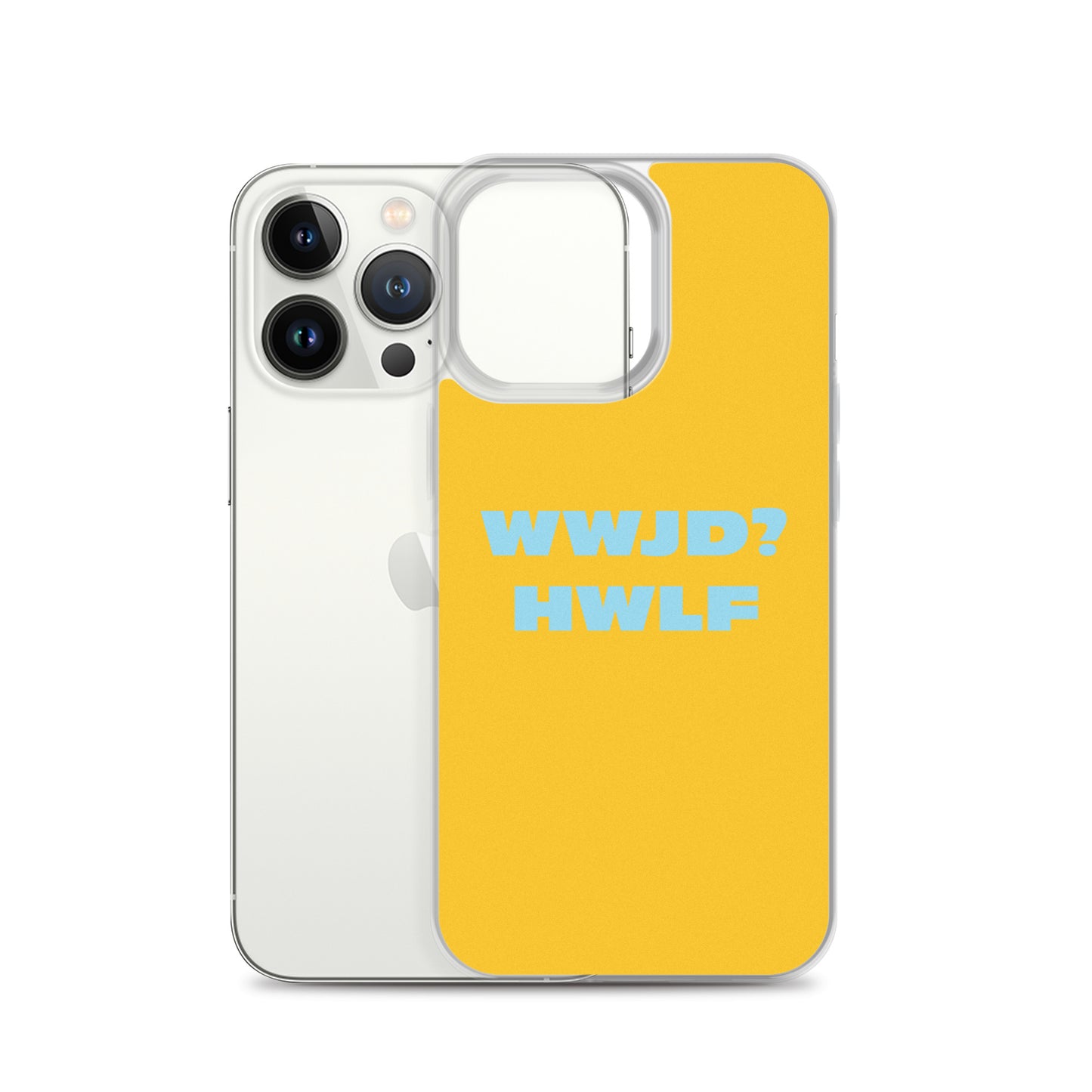 iPhone® Cases – WWJD? HWLF (gold/blue; available for most models)