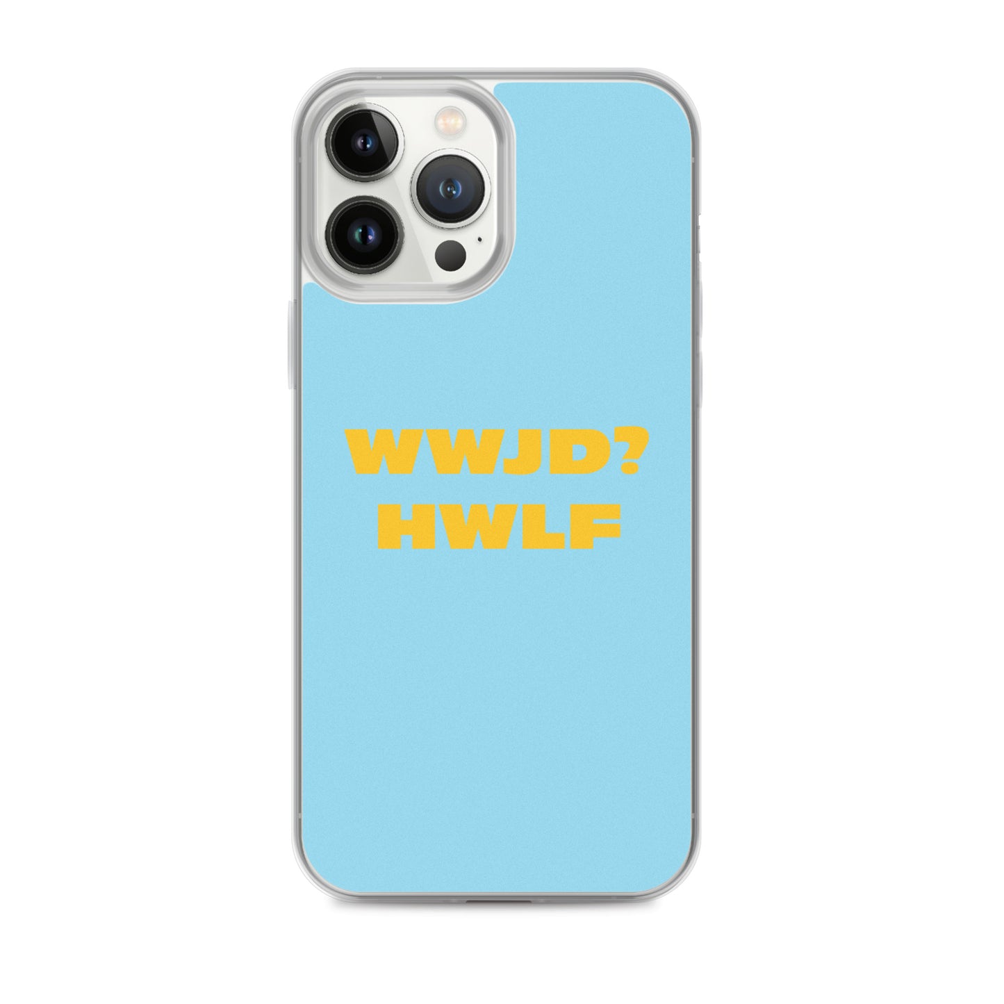 iPhone® Cases – WWJD? HWLF (blue/gold; available for most models)