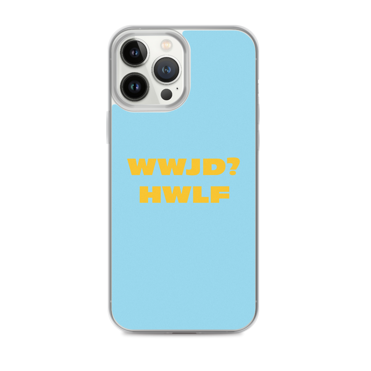 iPhone® Cases – WWJD? HWLF (blue/gold; available for most models)