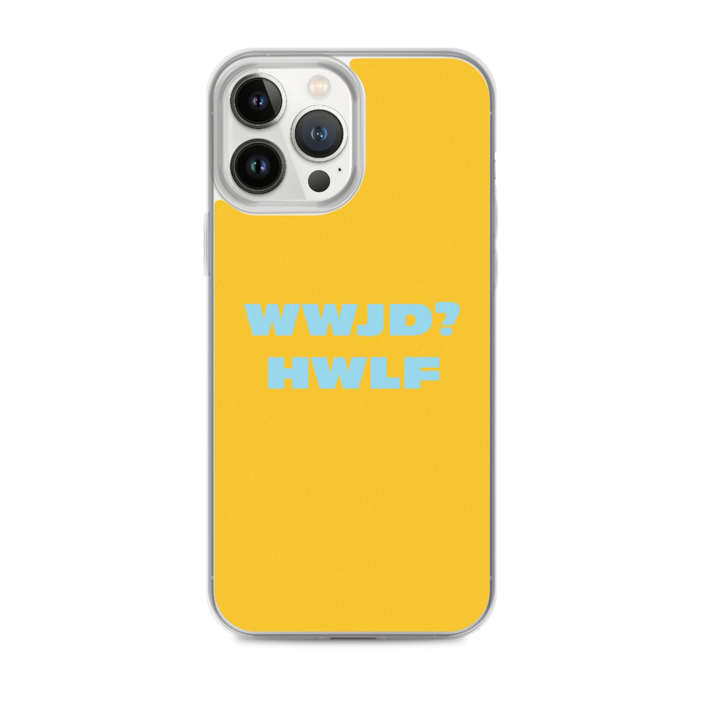 iPhone® Cases – WWJD? HWLF (gold/blue; available for most models)