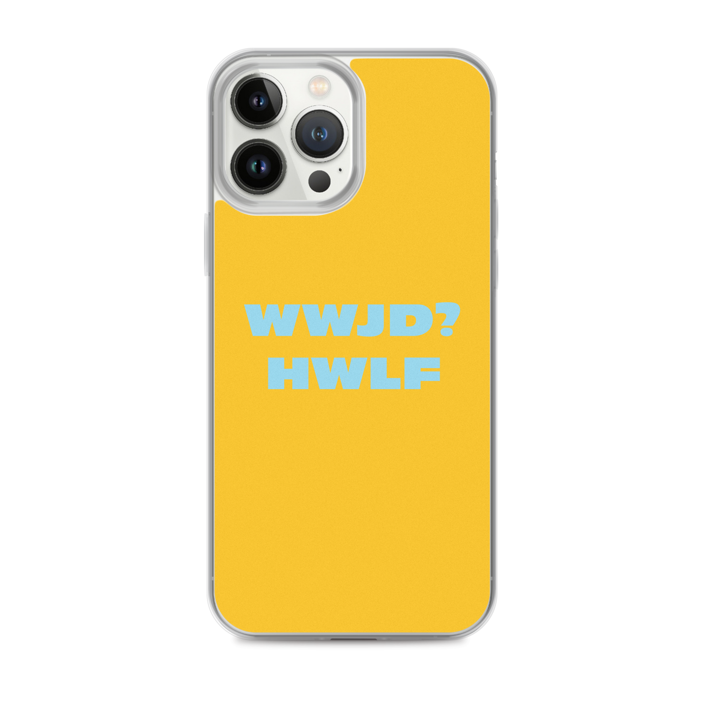 iPhone® Cases – WWJD? HWLF (gold/blue; available for most models)