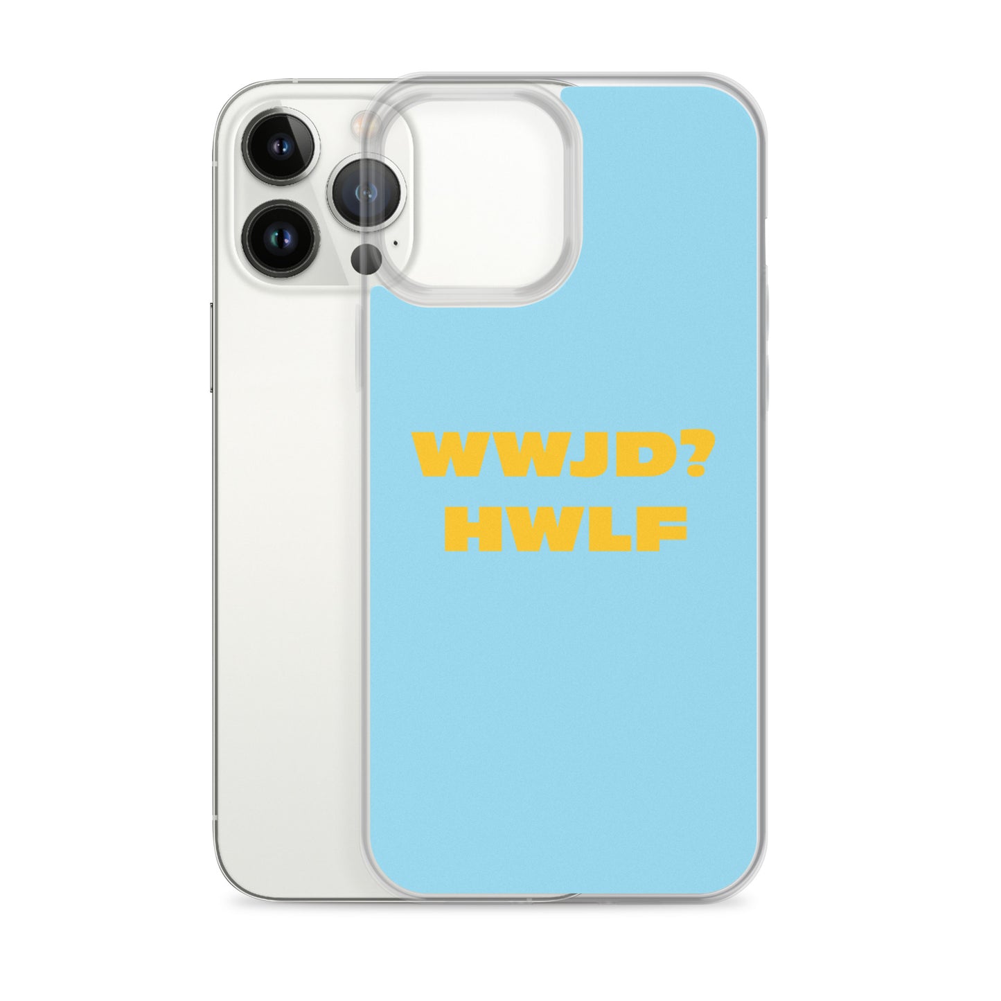 iPhone® Cases – WWJD? HWLF (blue/gold; available for most models)