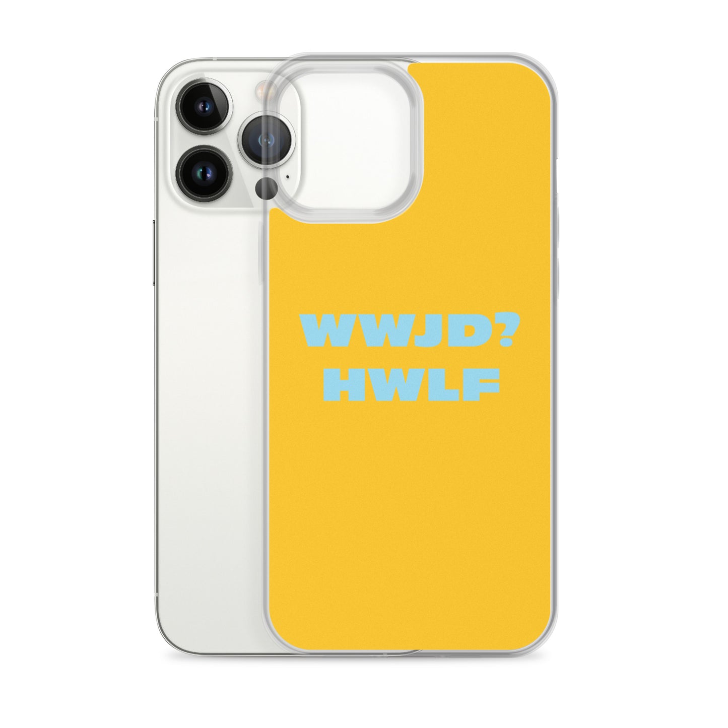 iPhone® Cases – WWJD? HWLF (gold/blue; available for most models)