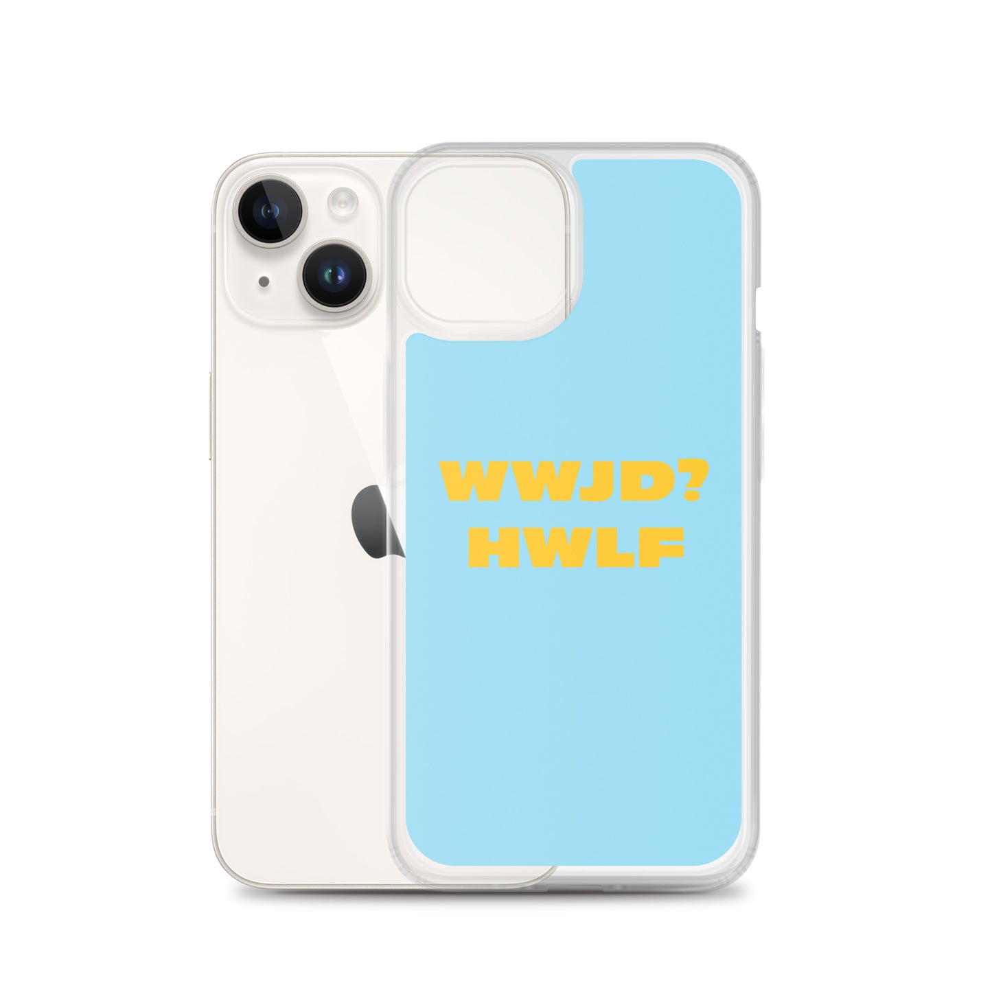 iPhone® Cases – WWJD? HWLF (blue/gold; available for most models)