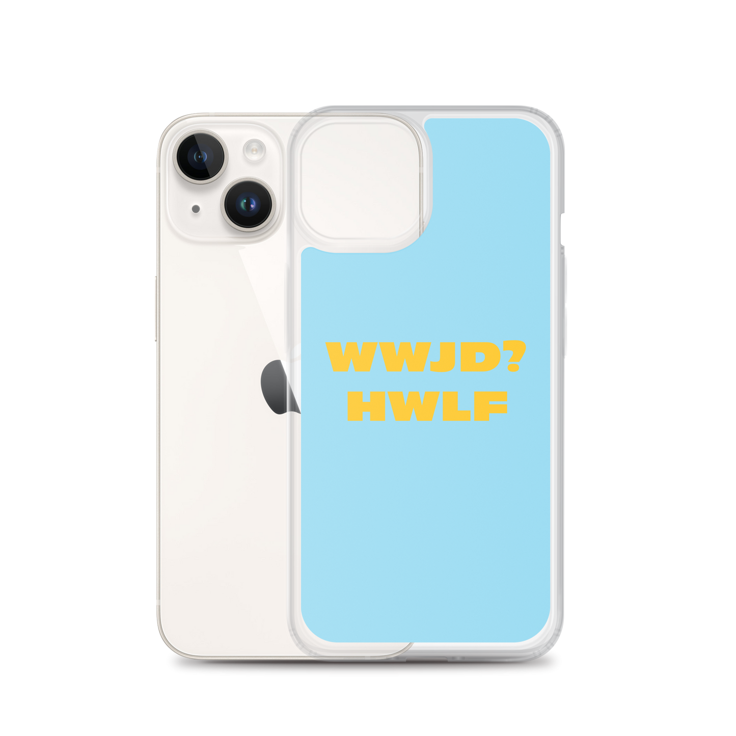 iPhone® Cases – WWJD? HWLF (blue/gold; available for most models)