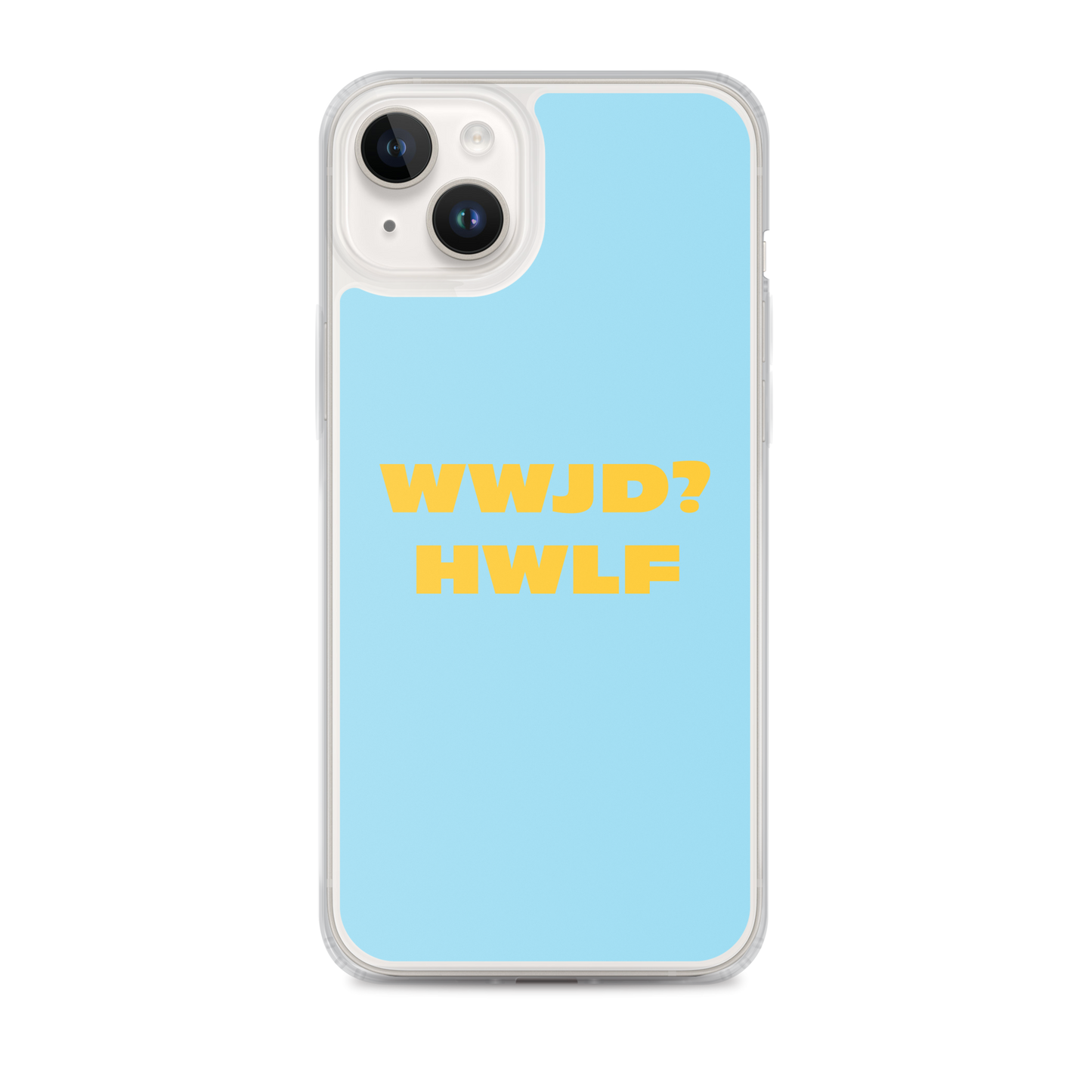 iPhone® Cases – WWJD? HWLF (blue/gold; available for most models)