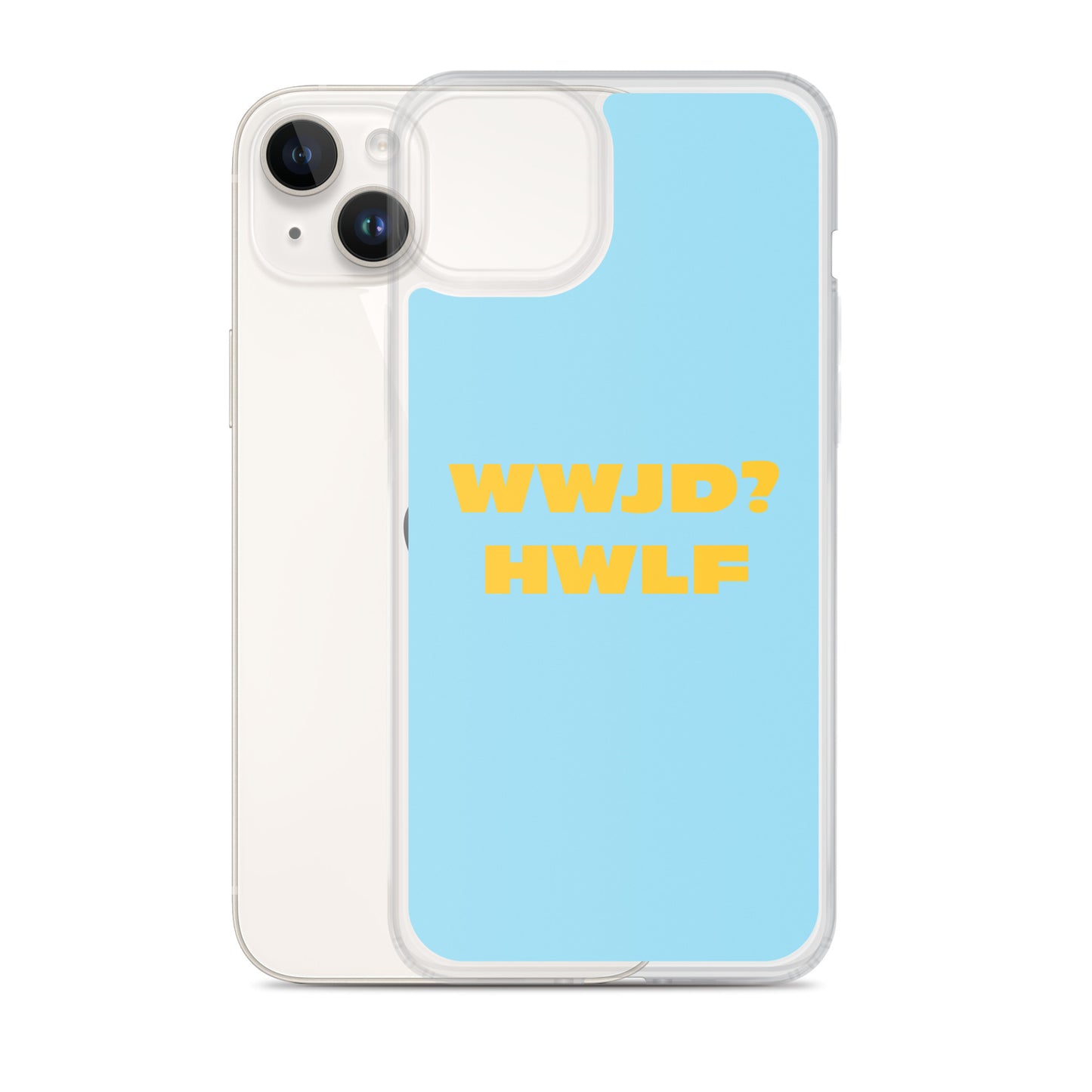 iPhone® Cases – WWJD? HWLF (blue/gold; available for most models)