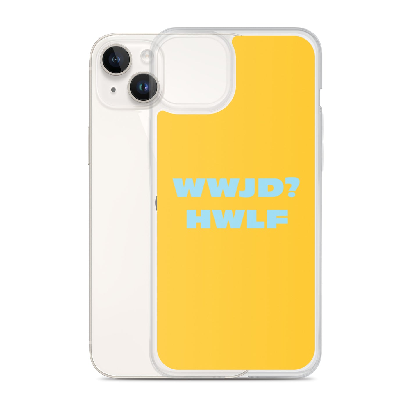 iPhone® Cases – WWJD? HWLF (gold/blue; available for most models)