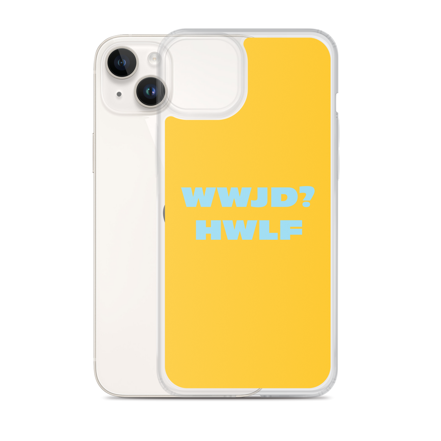 iPhone® Cases – WWJD? HWLF (gold/blue; available for most models)