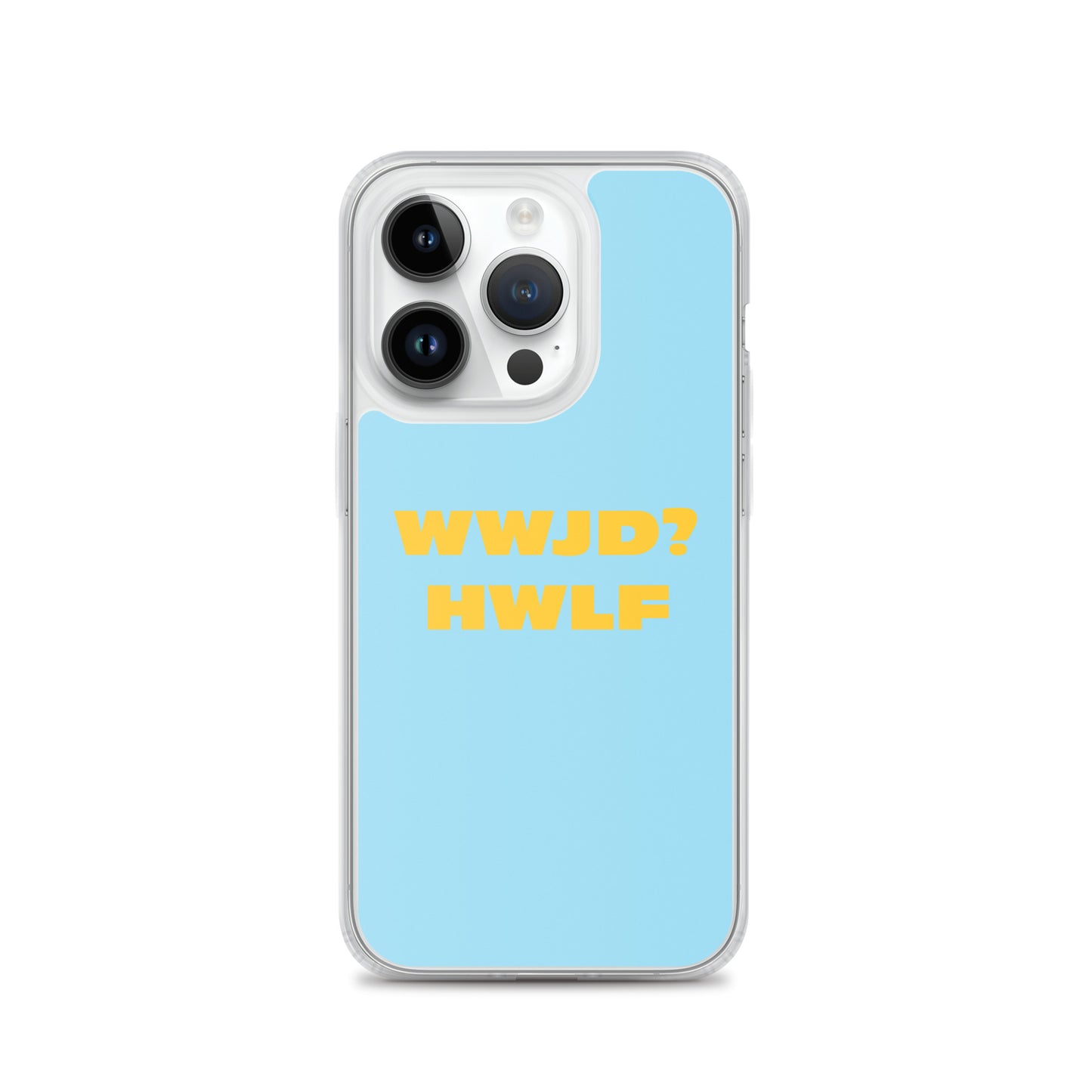 iPhone® Cases – WWJD? HWLF (blue/gold; available for most models)