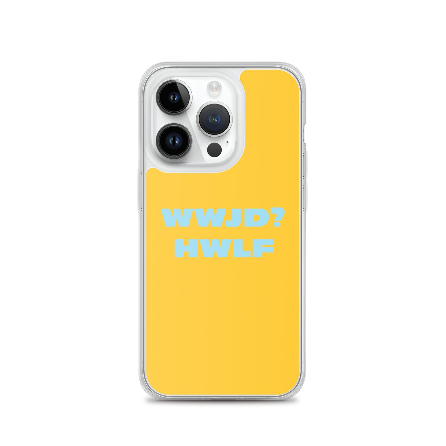 iPhone® Cases – WWJD? HWLF (gold/blue; available for most models)