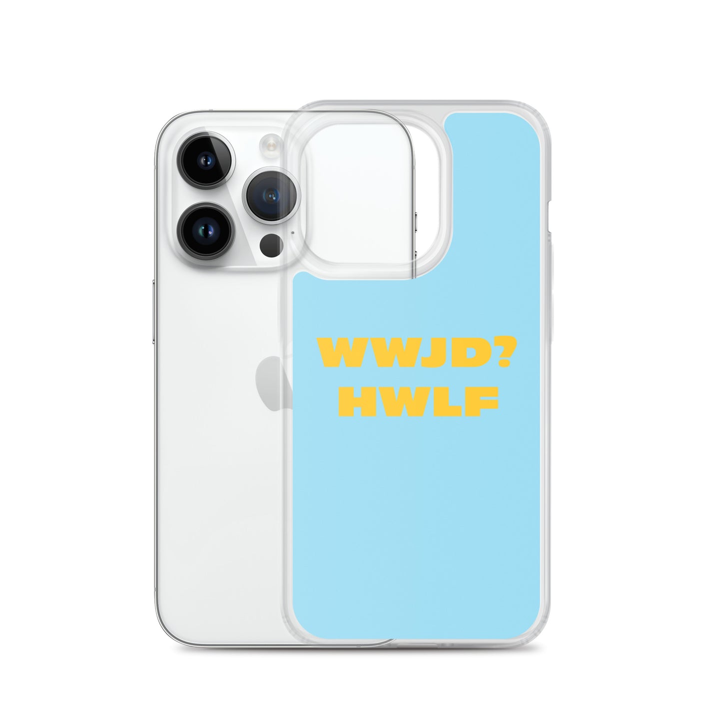 iPhone® Cases – WWJD? HWLF (blue/gold; available for most models)