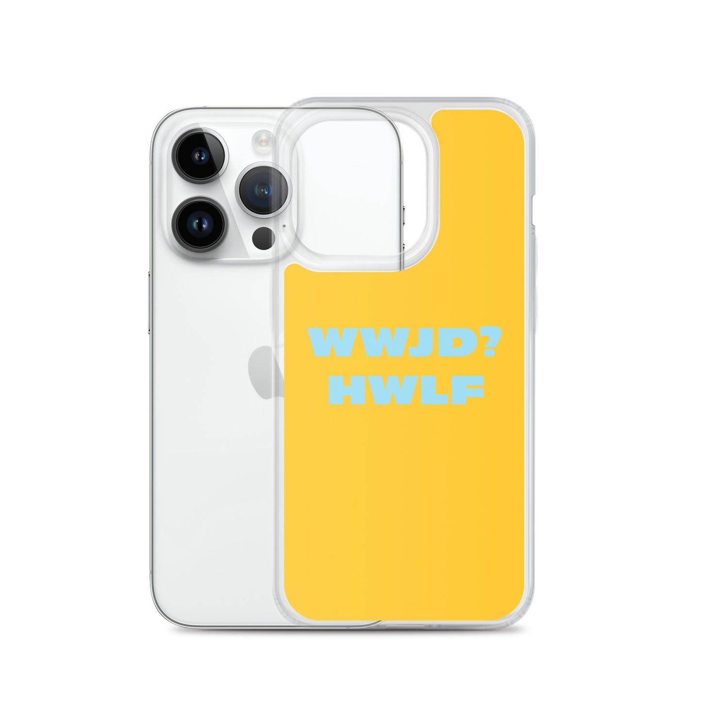 iPhone® Cases – WWJD? HWLF (gold/blue; available for most models)