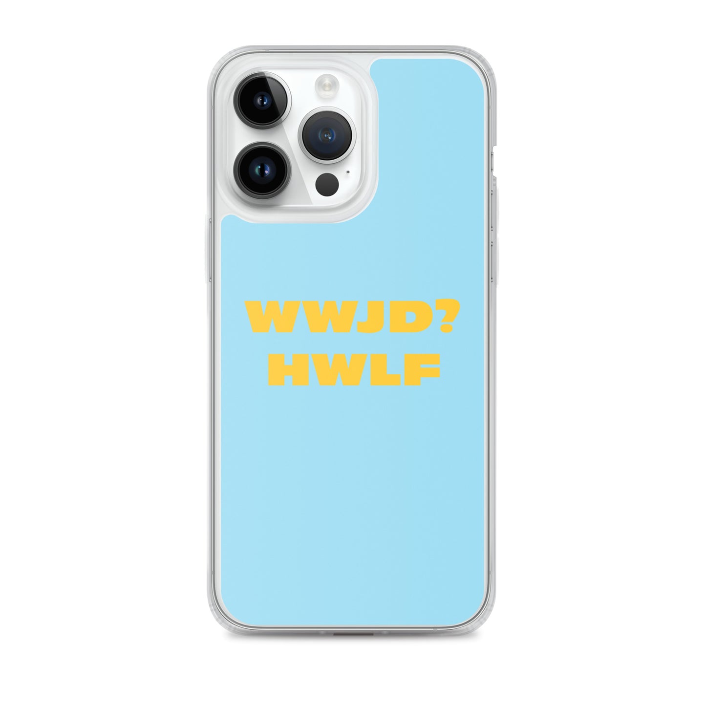 iPhone® Cases – WWJD? HWLF (blue/gold; available for most models)