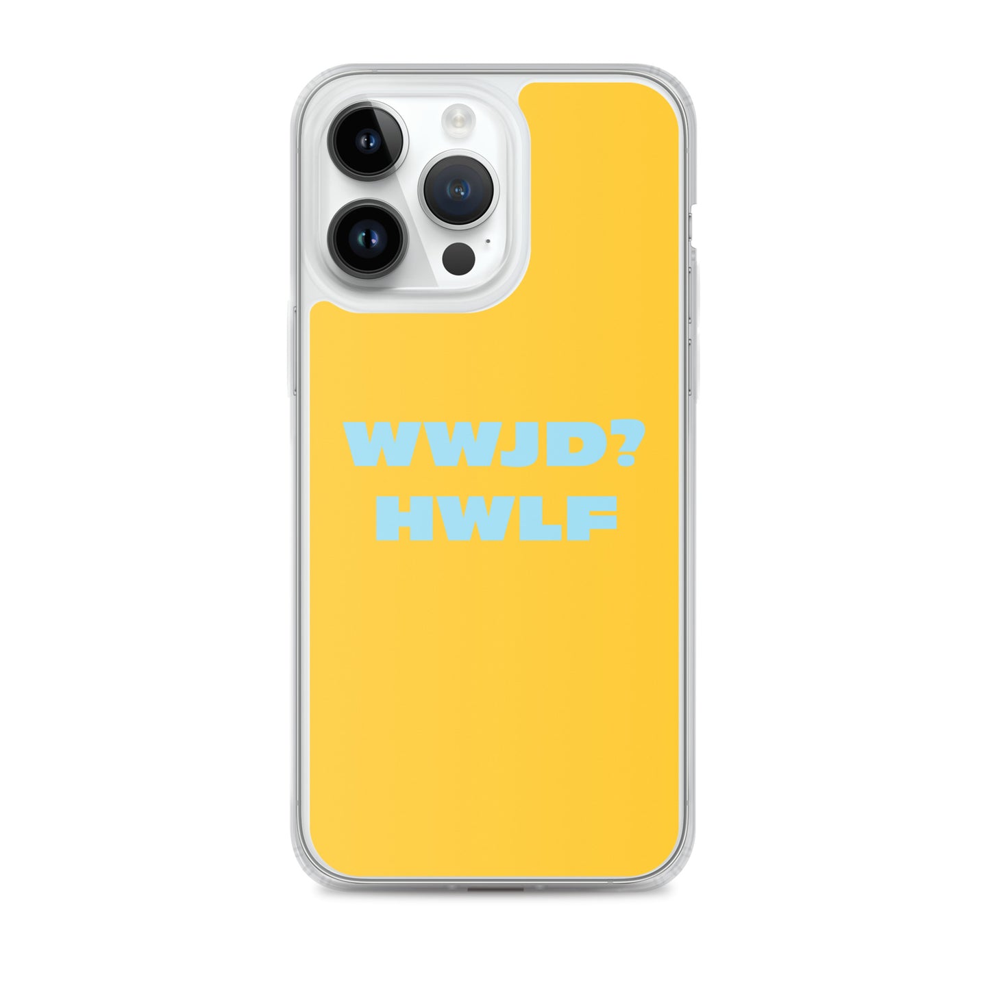 iPhone® Cases – WWJD? HWLF (gold/blue; available for most models)