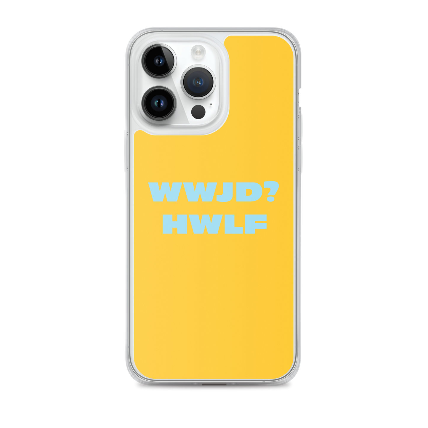 iPhone® Cases – WWJD? HWLF (gold/blue; available for most models)