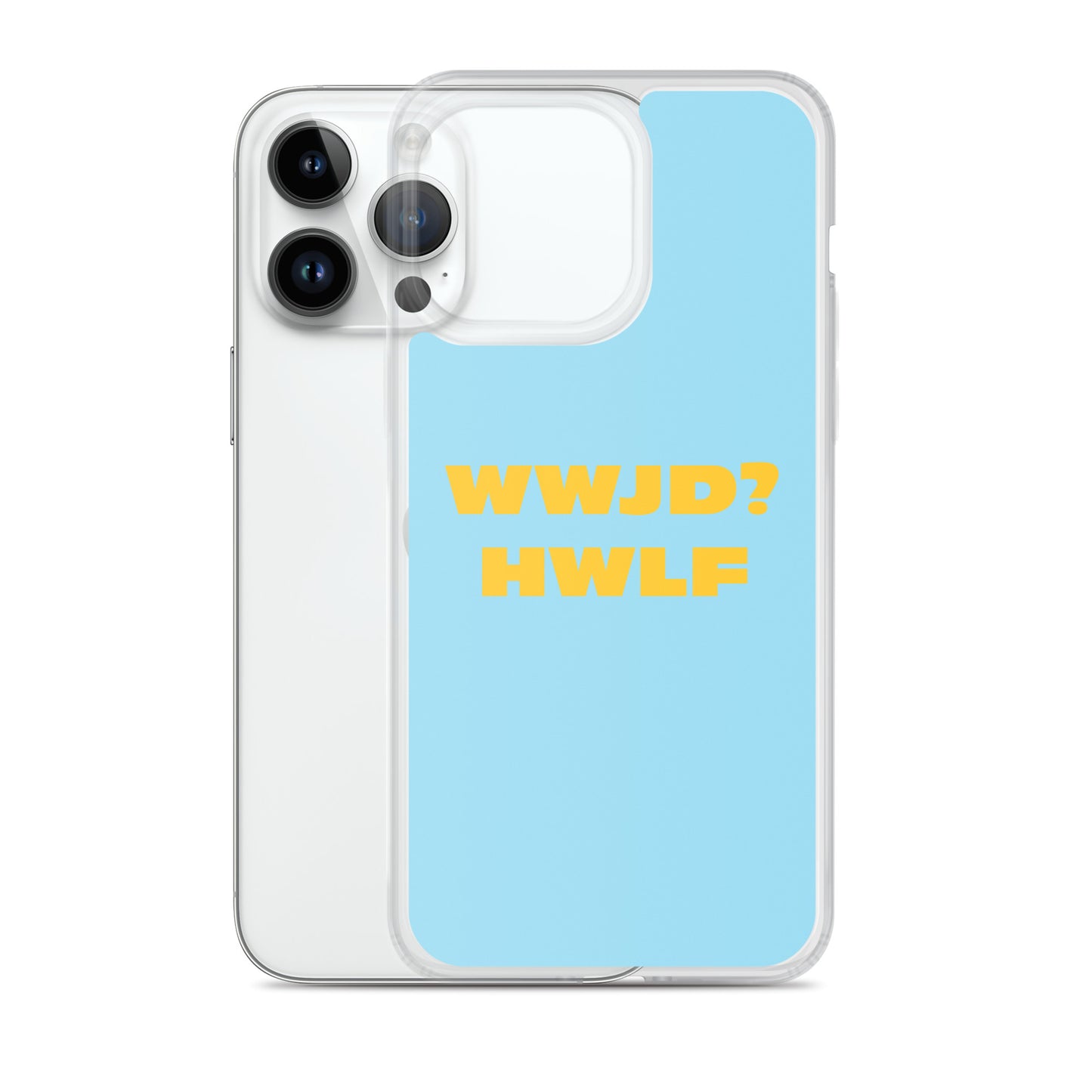 iPhone® Cases – WWJD? HWLF (blue/gold; available for most models)