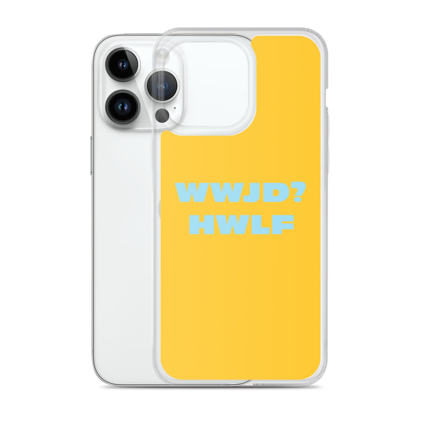 iPhone® Cases – WWJD? HWLF (gold/blue; available for most models)