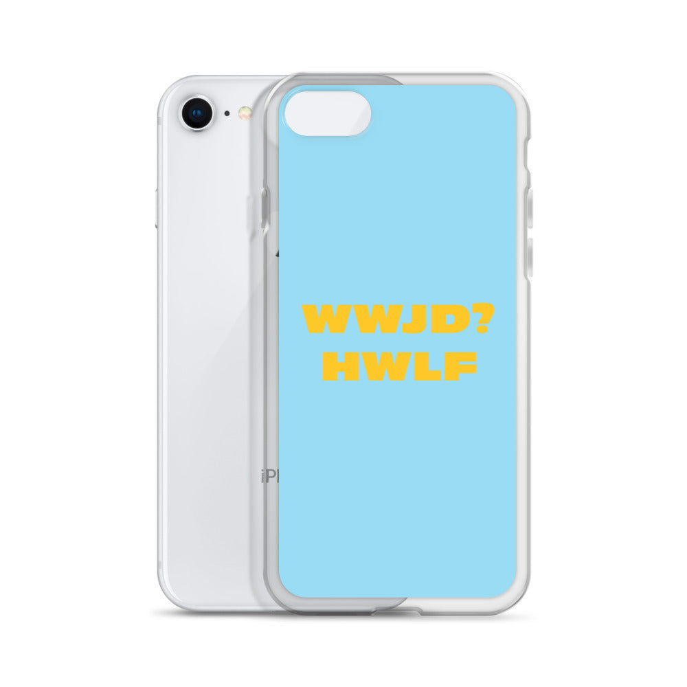 iPhone® Cases – WWJD? HWLF (blue/gold; available for most models)