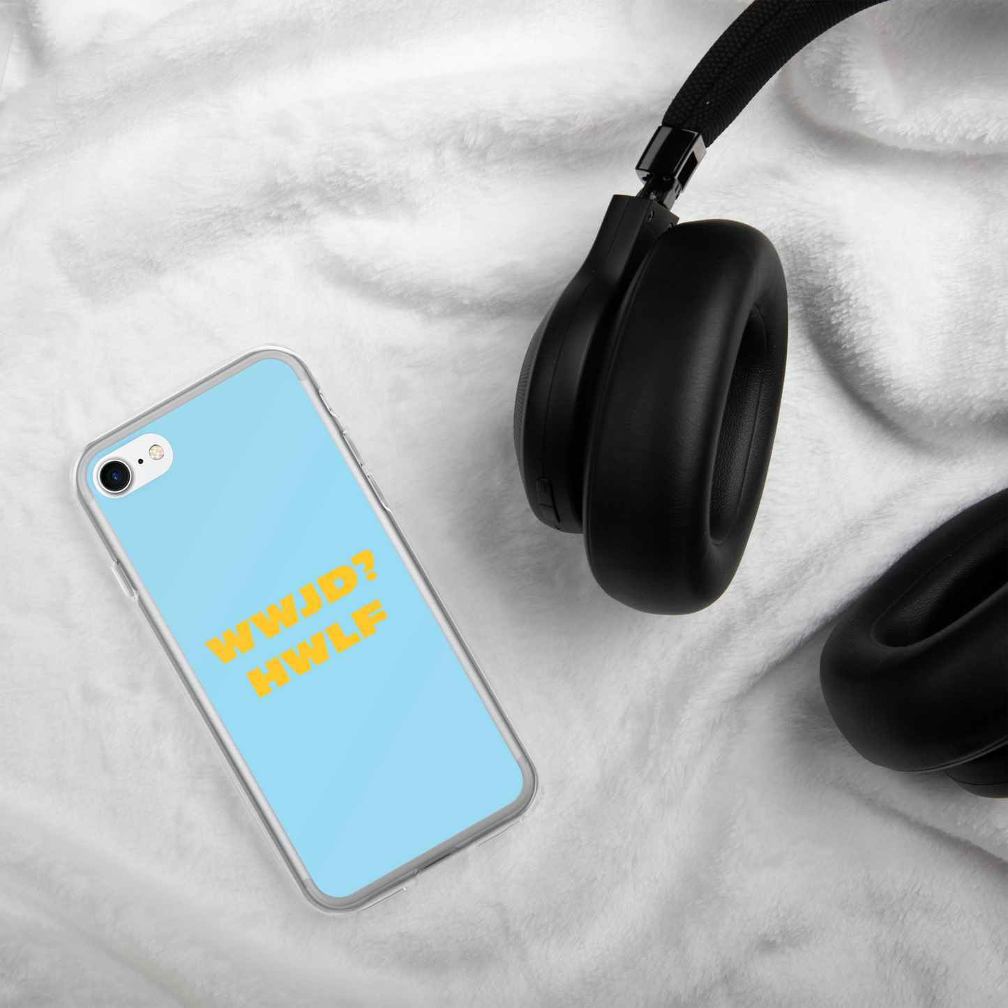 iPhone® Cases – WWJD? HWLF (blue/gold; available for most models)