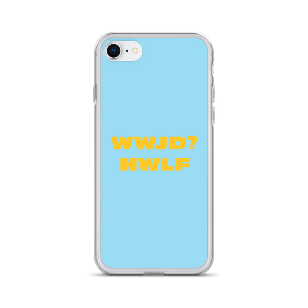 iPhone® Cases – WWJD? HWLF (blue/gold; available for most models)